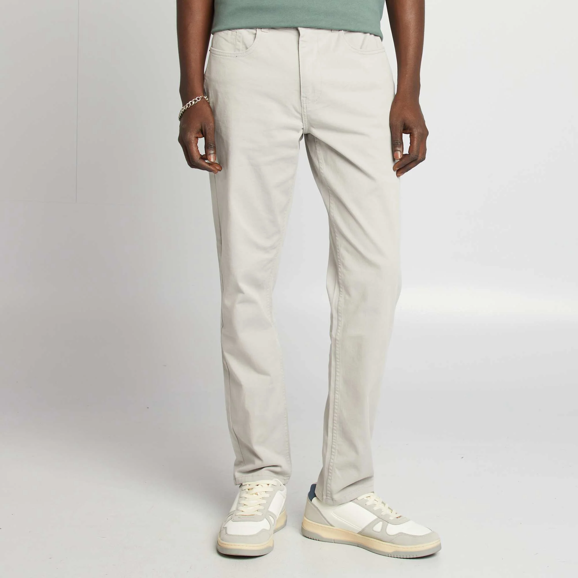 Slim 5-pocket chinos - L32 GREY - Image 4
