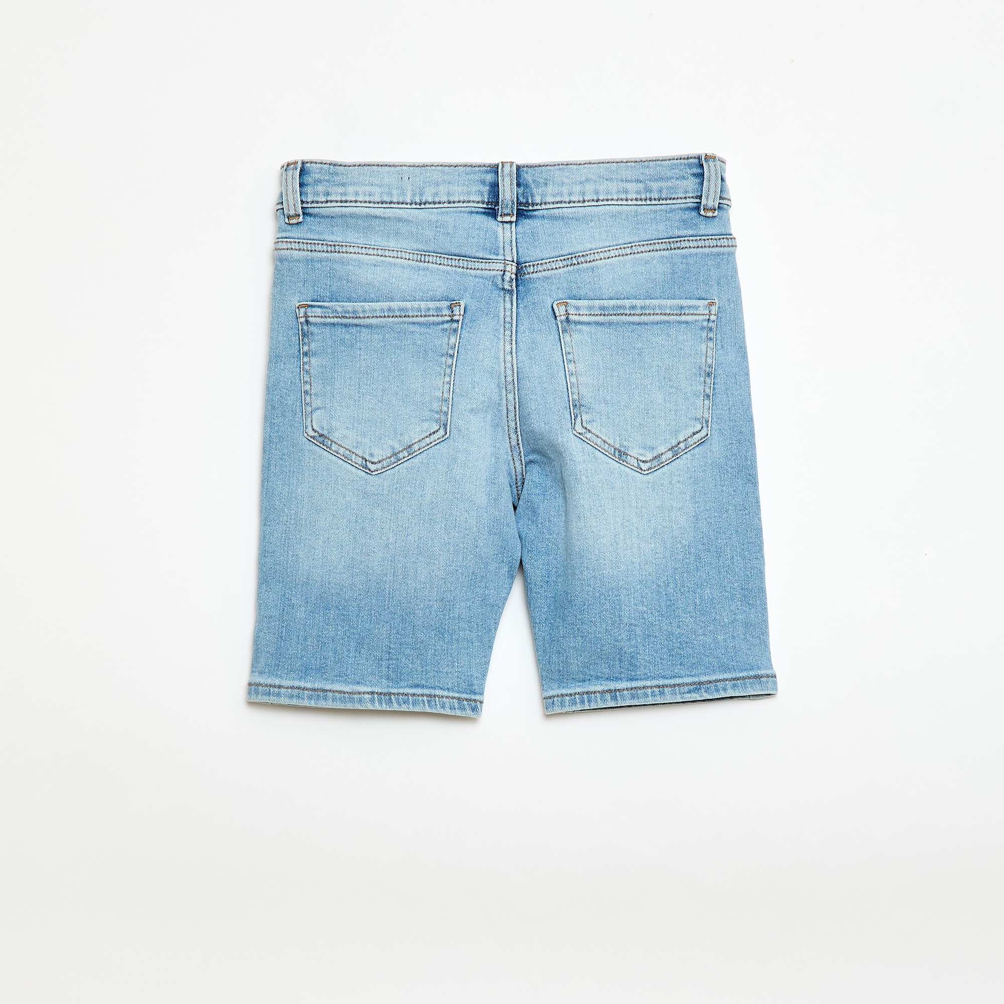 Slim denim Bermuda shorts BLUE - Image 2