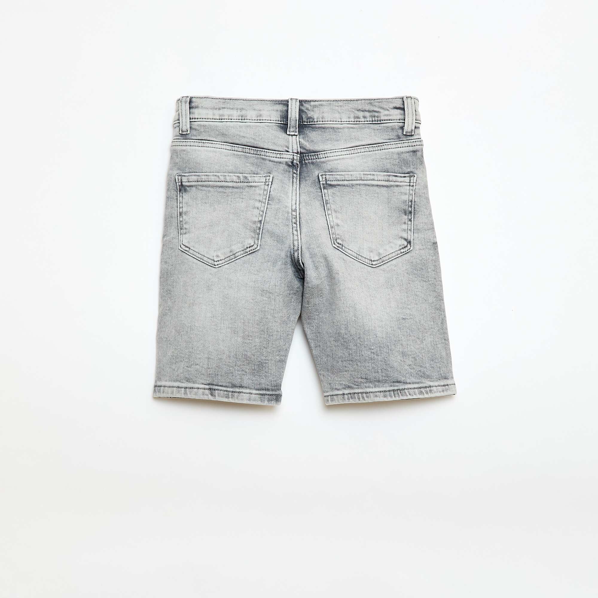 Slim denim Bermuda shorts GREY - Image 2