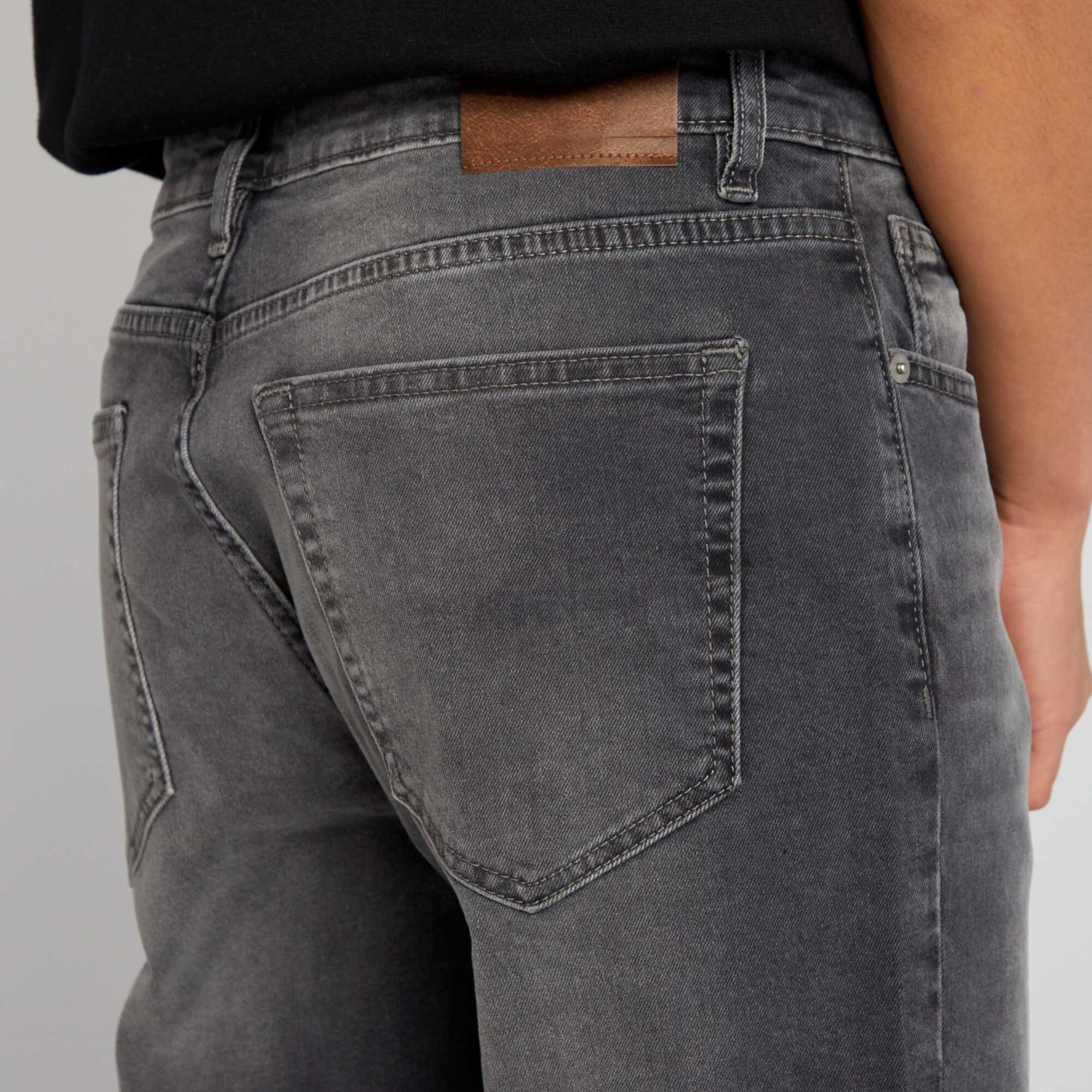 Slim-fit 5-pocket denim trousers GREY - Image 5