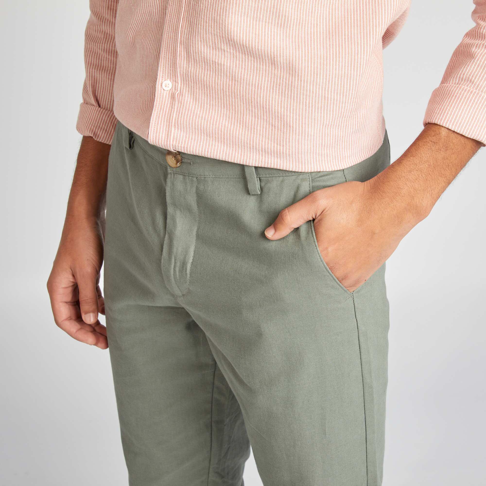 Slim-fit chinos GREEN - Image 4