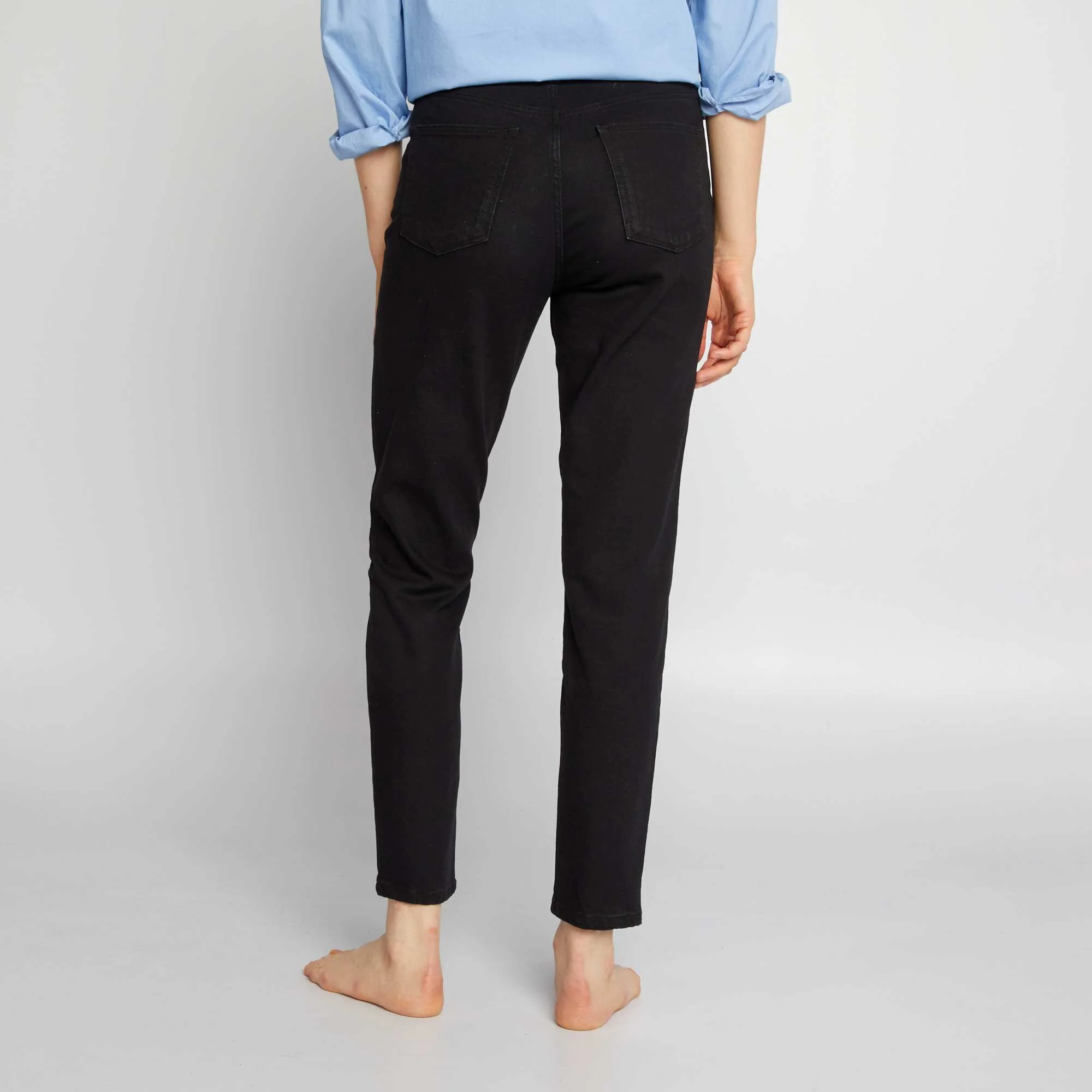 Slim-fit denim trousers - 30L BLACK_DENI - Image 4