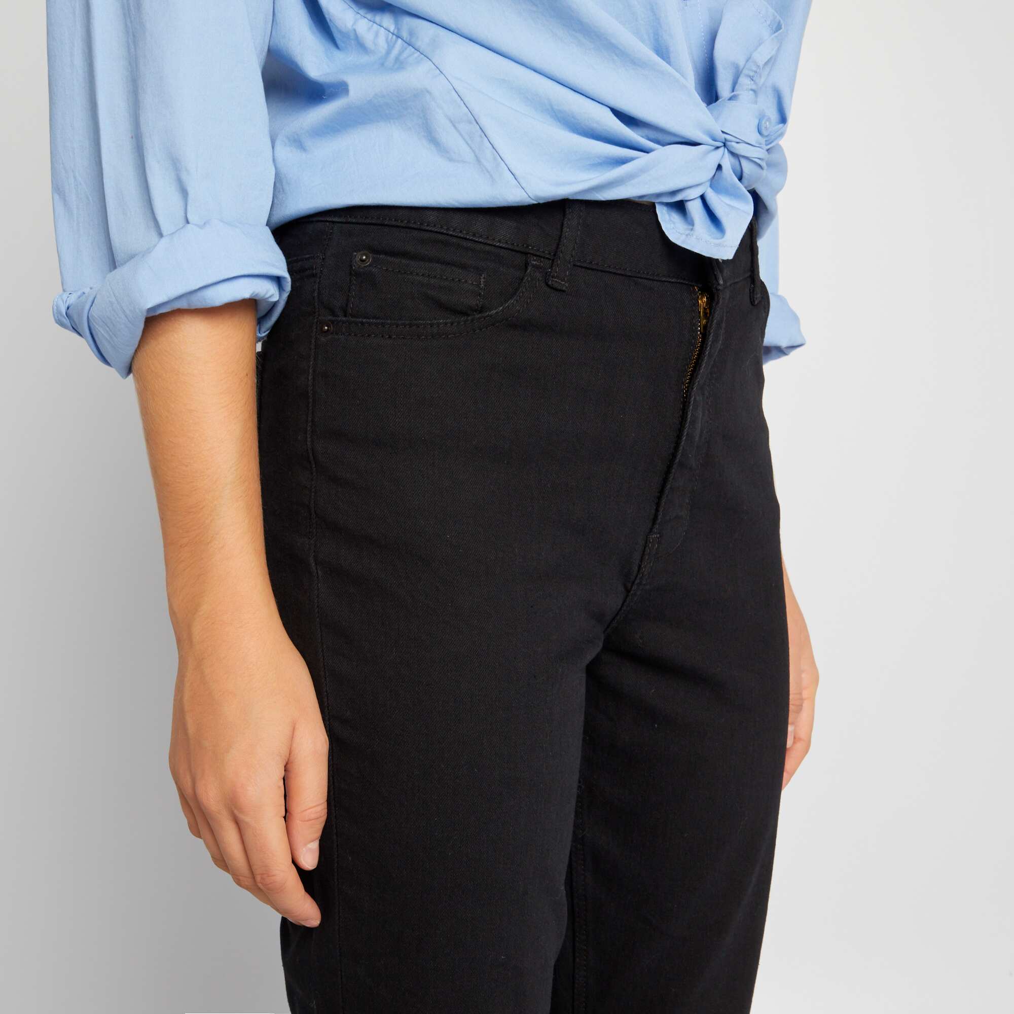 Slim-fit denim trousers - 30L BLACK_DENI - Image 5