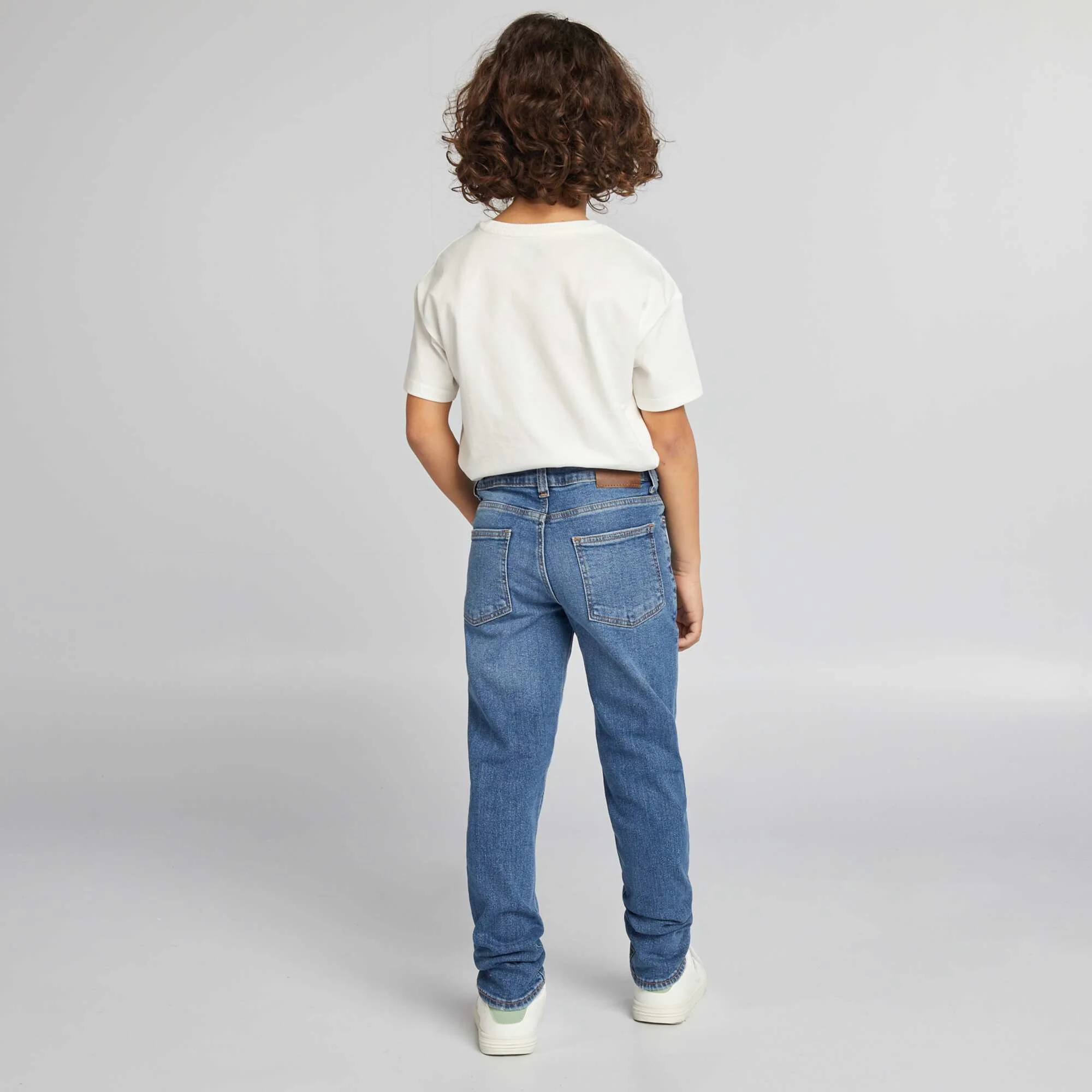 Slim-fit jeans with adjustable waist BLUE - Image 2
