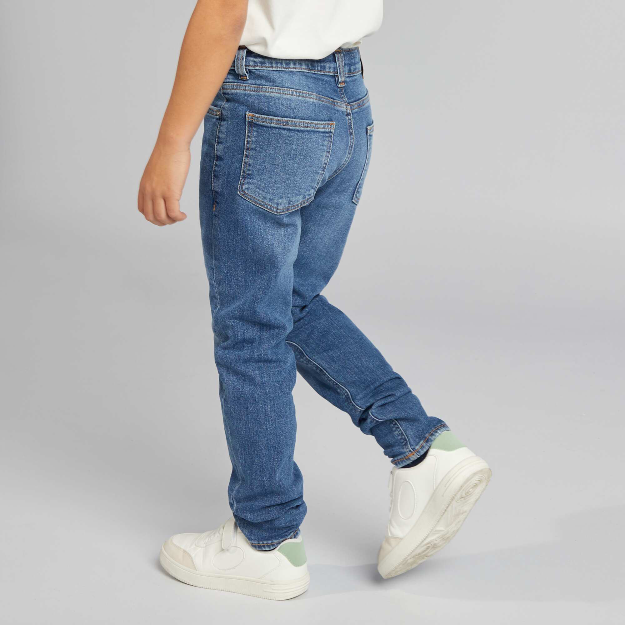 Slim-fit jeans with adjustable waist BLUE - Image 4