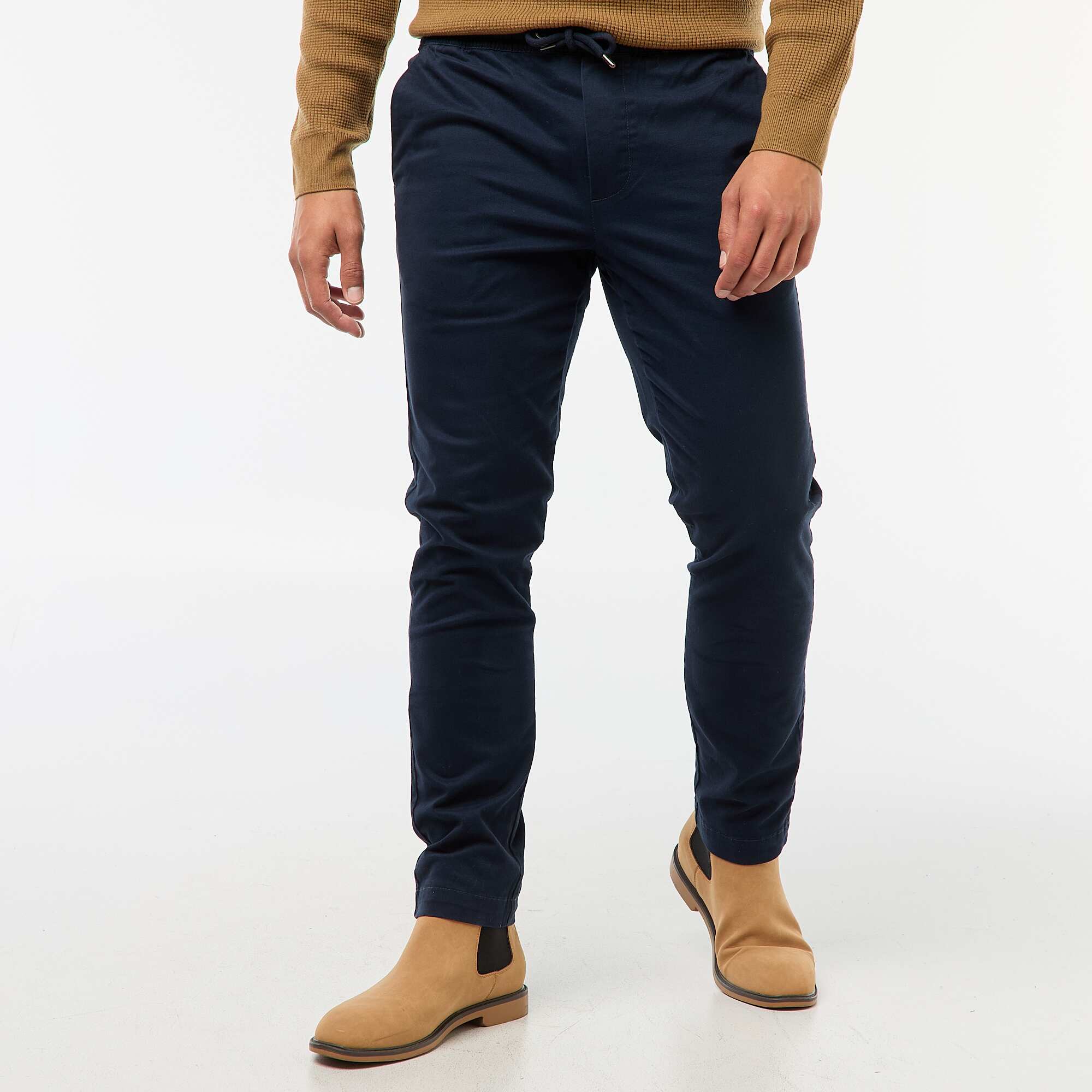 Slim Fit Plain Joggers BLUE - Image 2