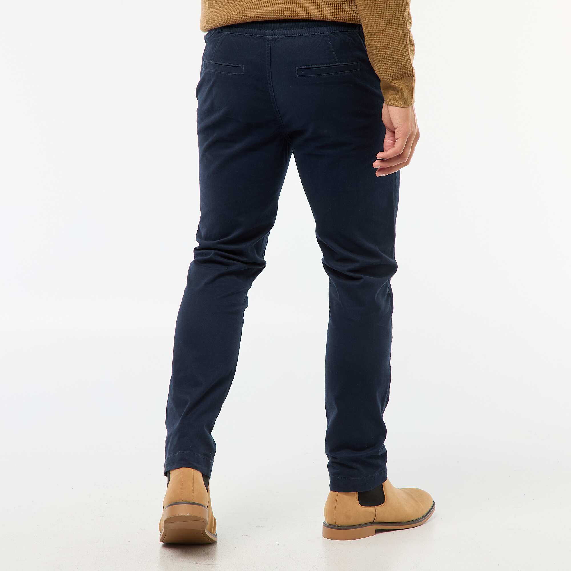 Slim Fit Plain Joggers BLUE - Image 3