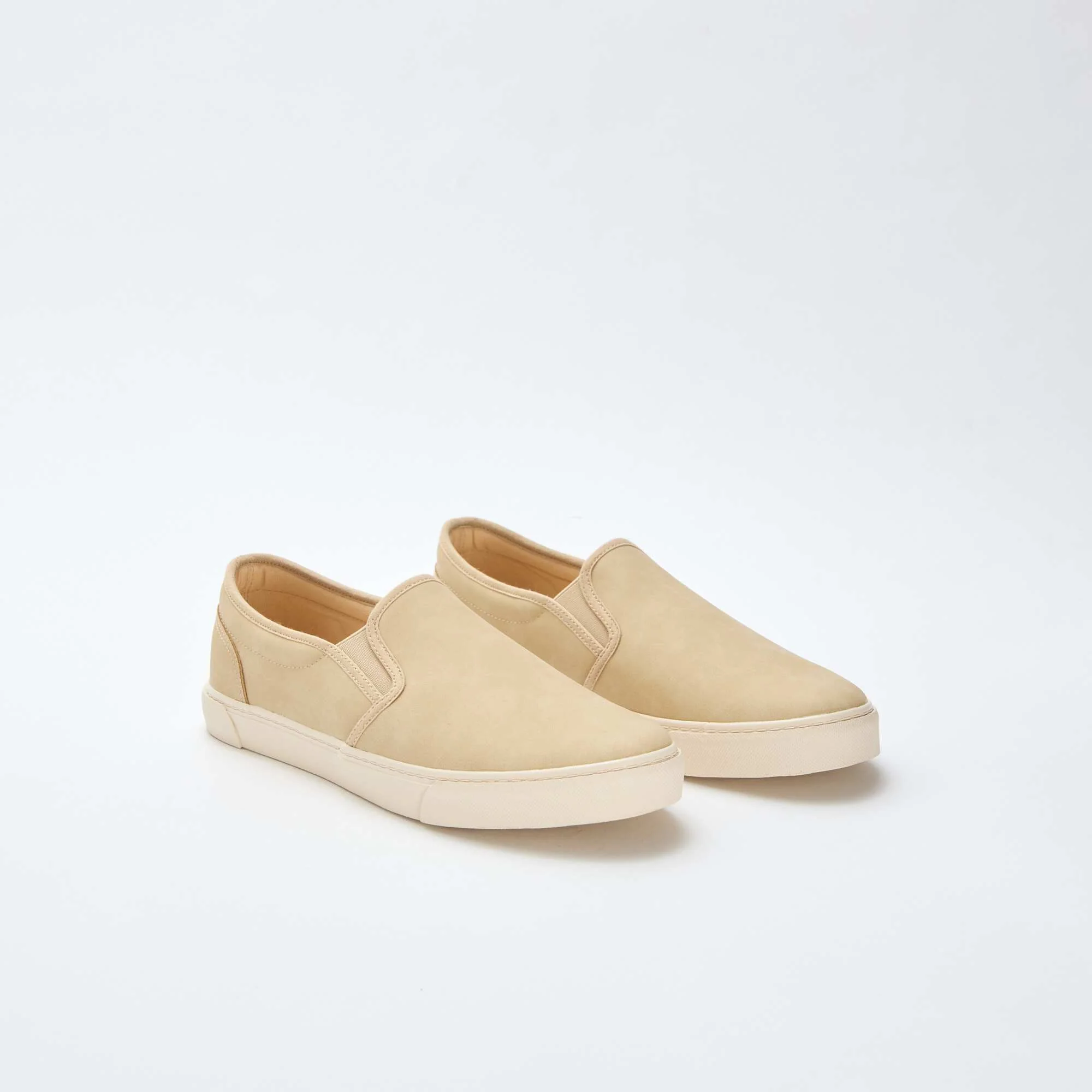 Slip-on suede-effect trainers BEIGE - Image 2