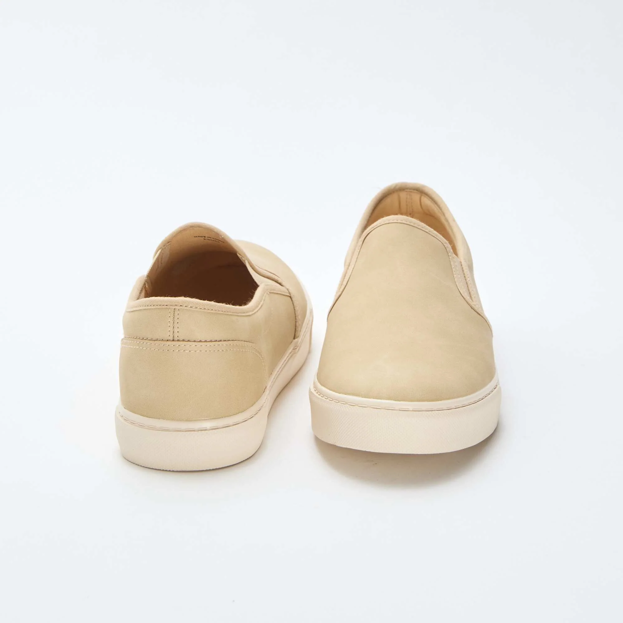 Slip-on suede-effect trainers BEIGE - Image 3
