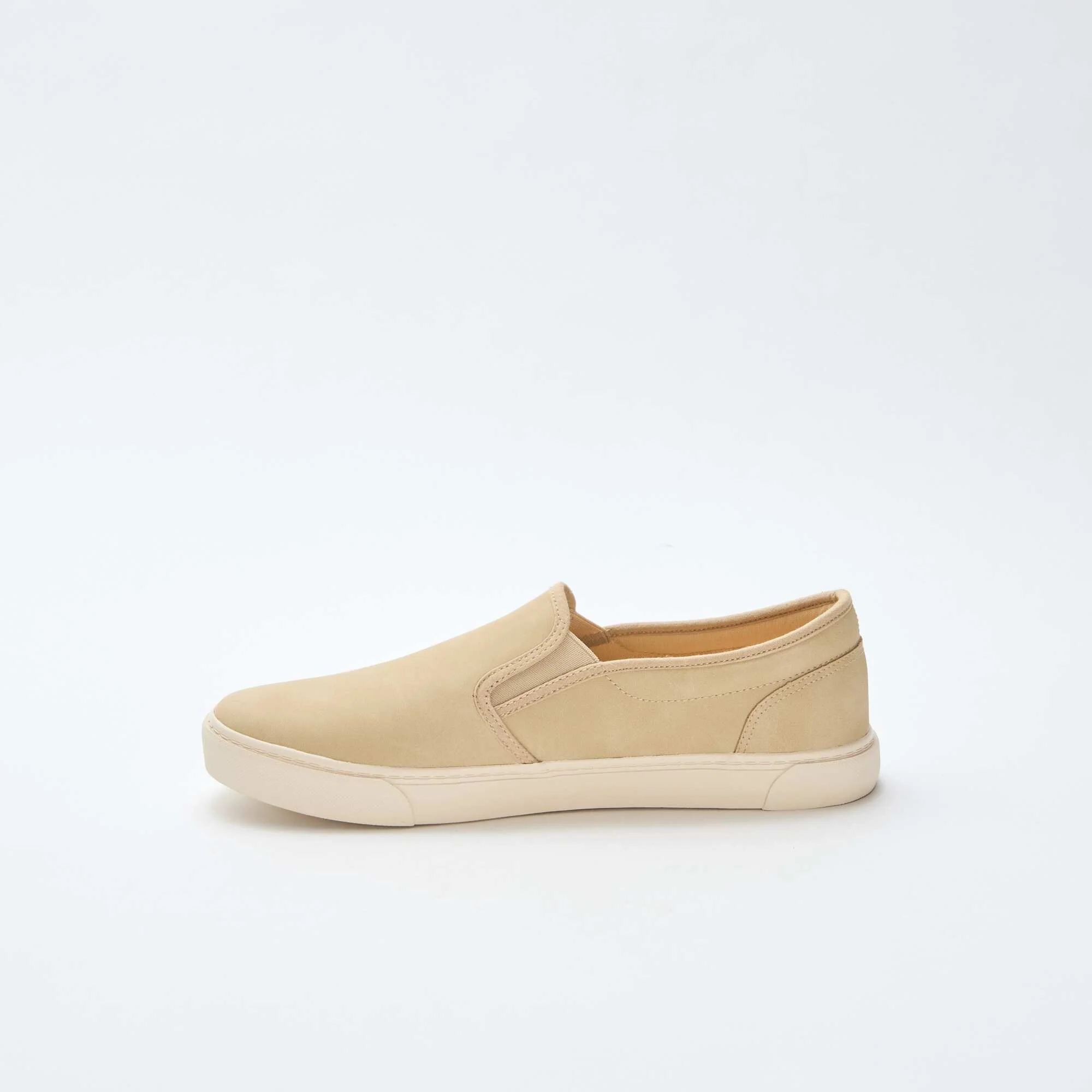 Slip-on suede-effect trainers BEIGE - Image 4