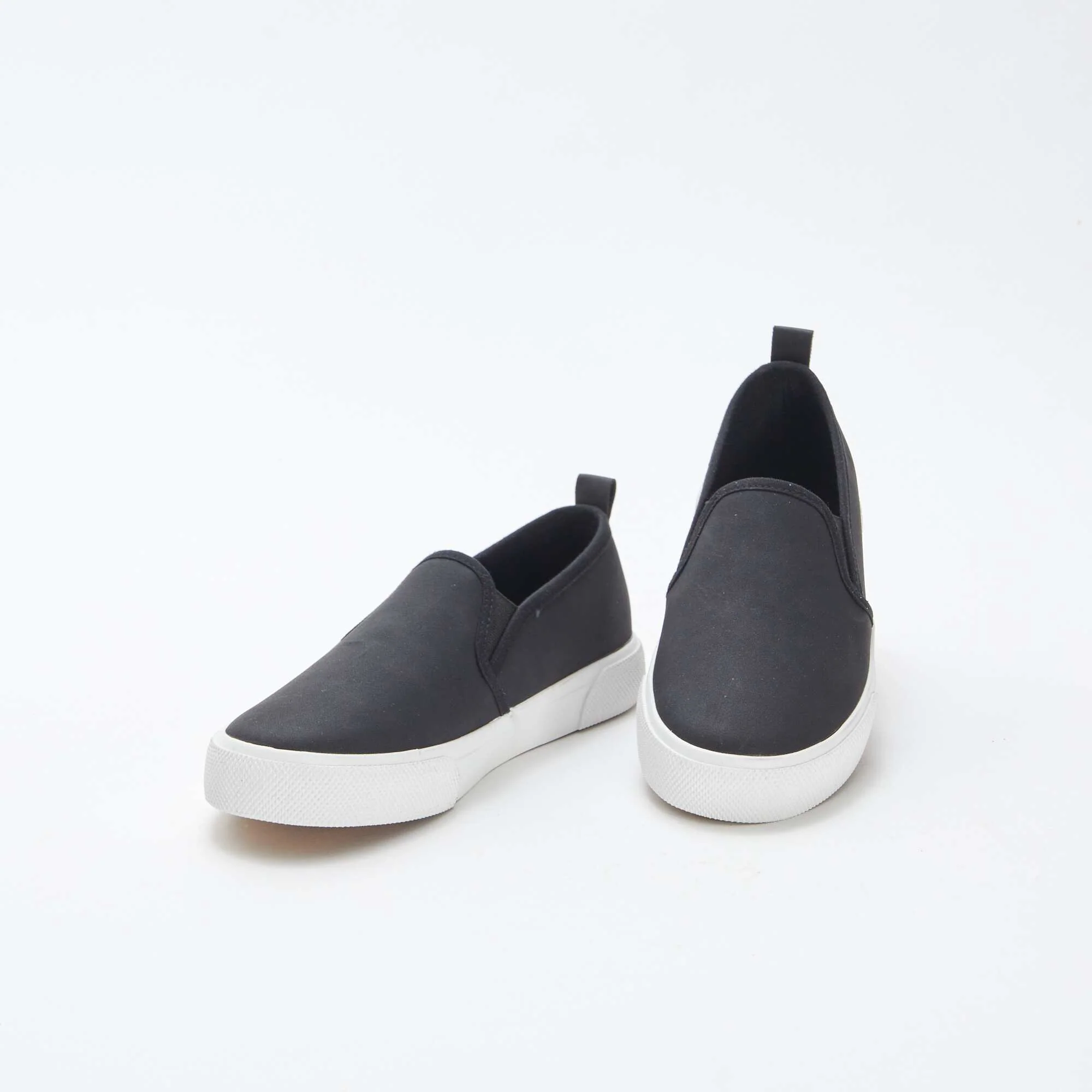 Slip-on suedette trainers BLACK - Image 5