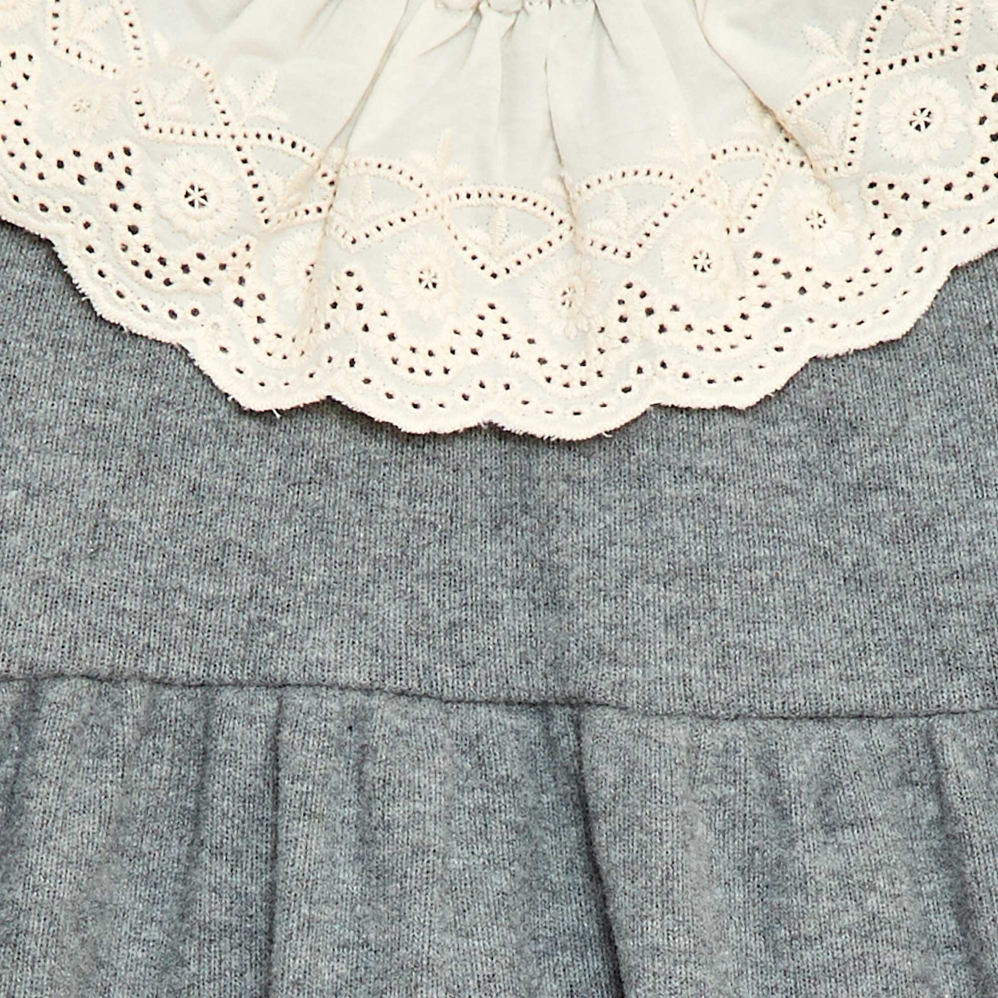 Snug Knit Dress with Fancy Collar GREY - Image 3