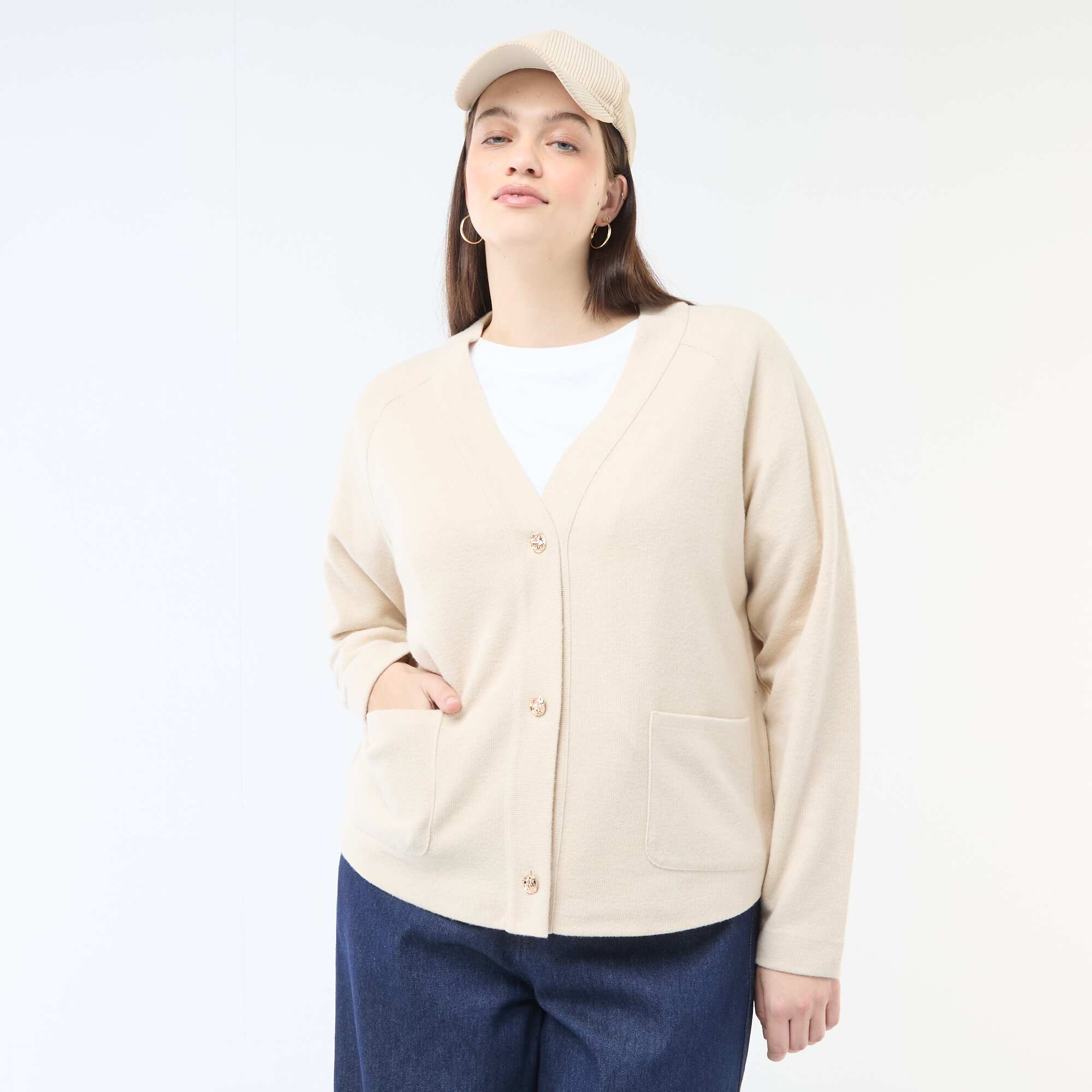Soft Knit Cardigan BEIGE - Image 5
