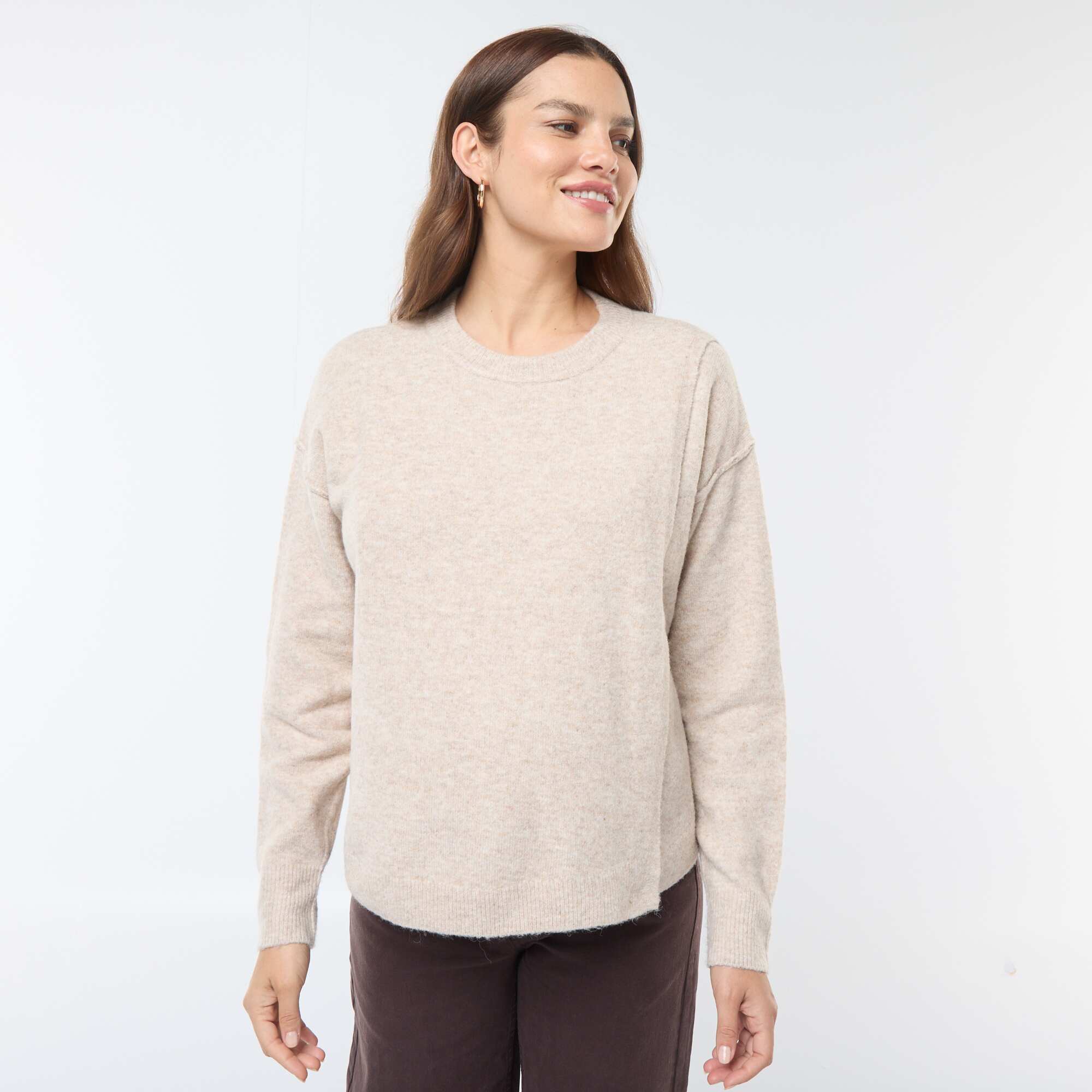 Soft knit nursing sweater BEIGE