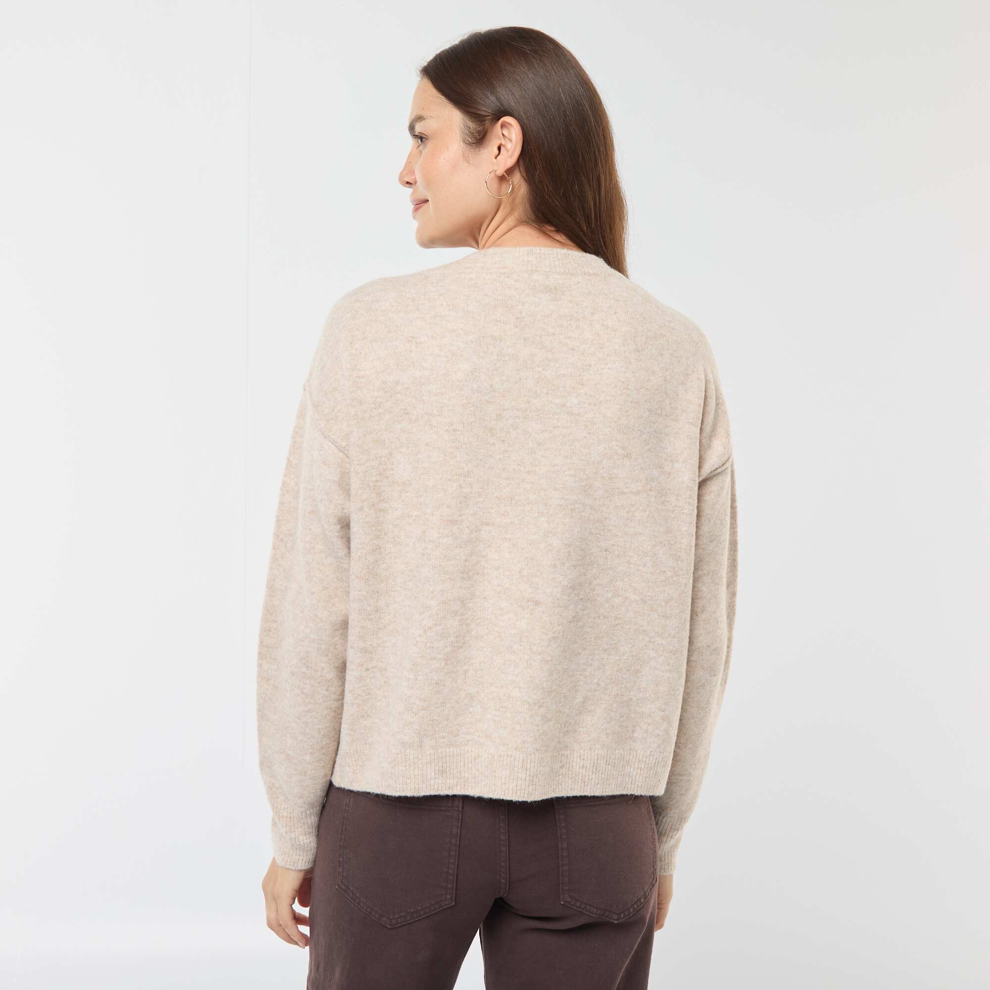 Soft knit nursing sweater BEIGE - Image 5