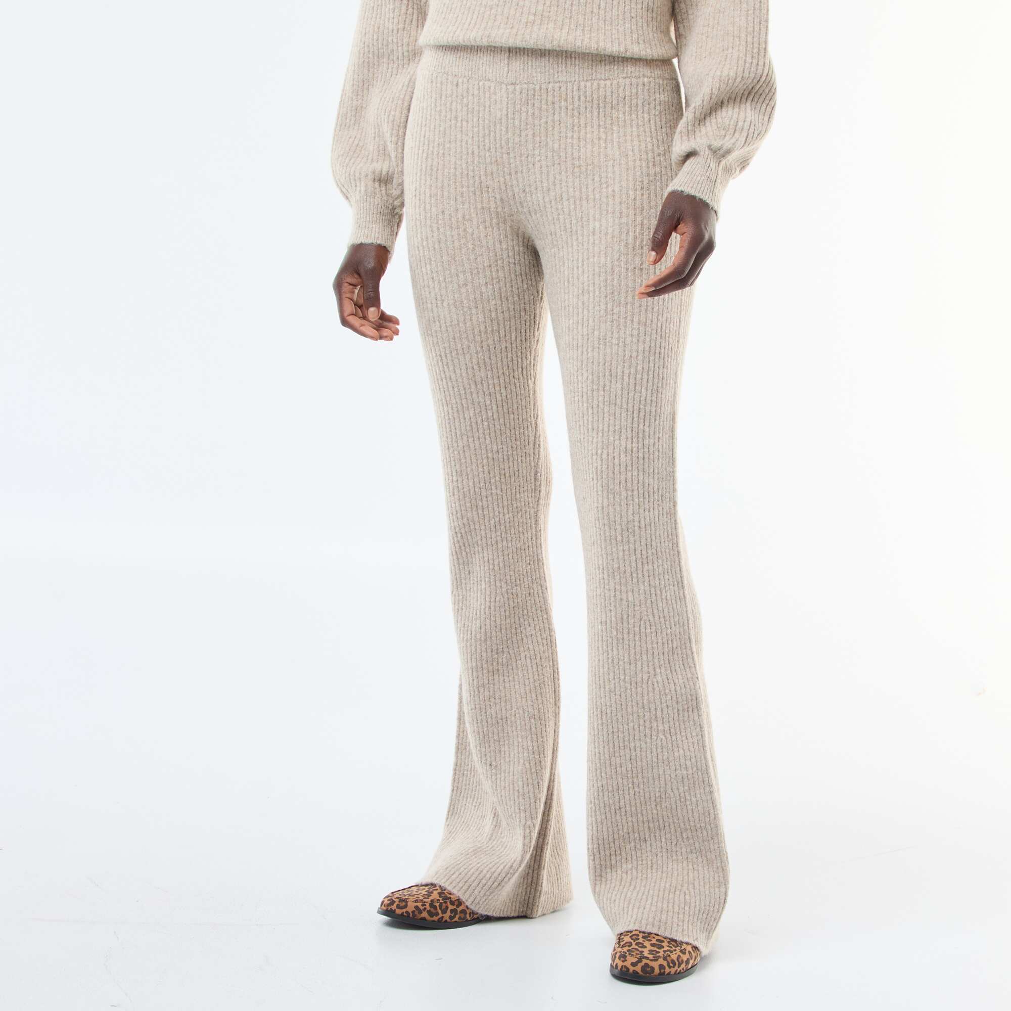 Soft Ribbed Leggings BEIGE - Image 4