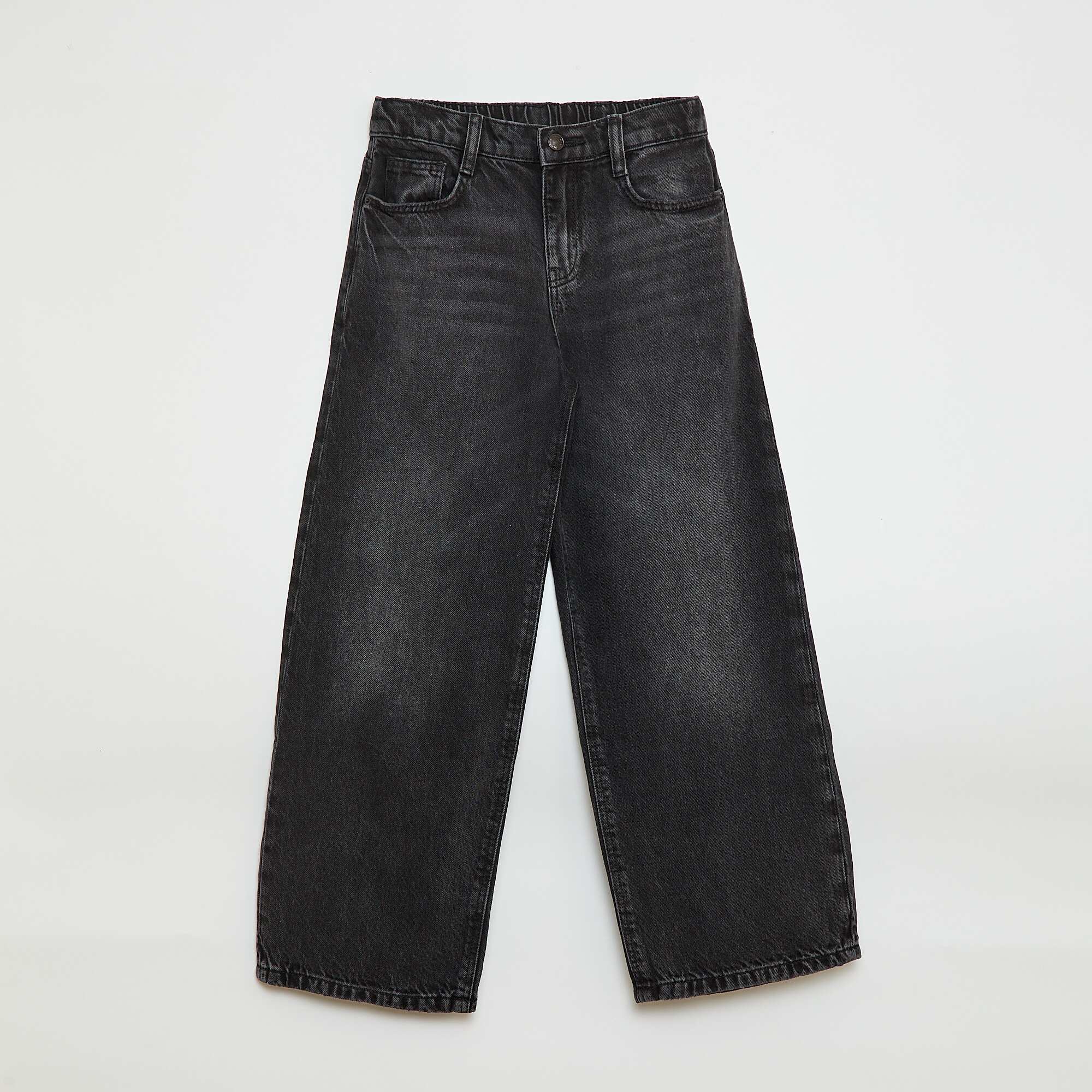 Solid Baggy 5-Pocket Jeans BLACK