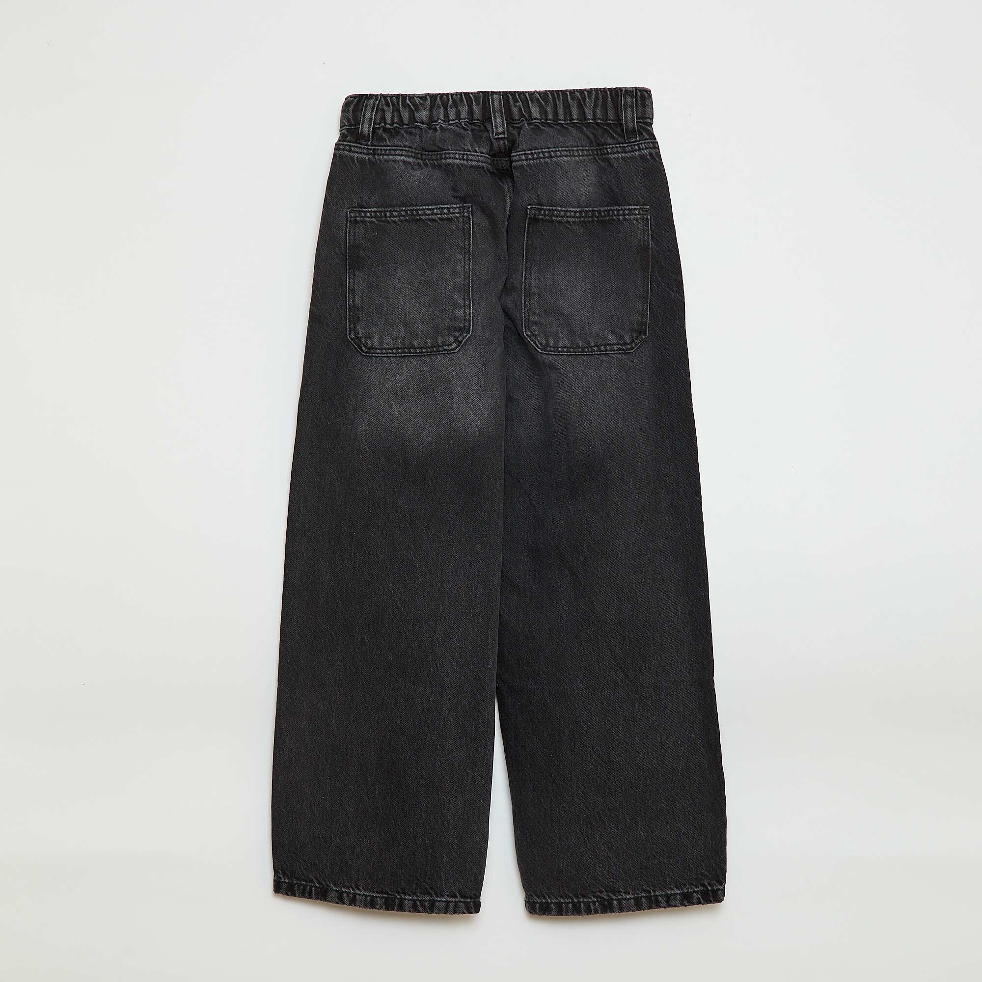 Solid Baggy 5-Pocket Jeans BLACK - Image 2