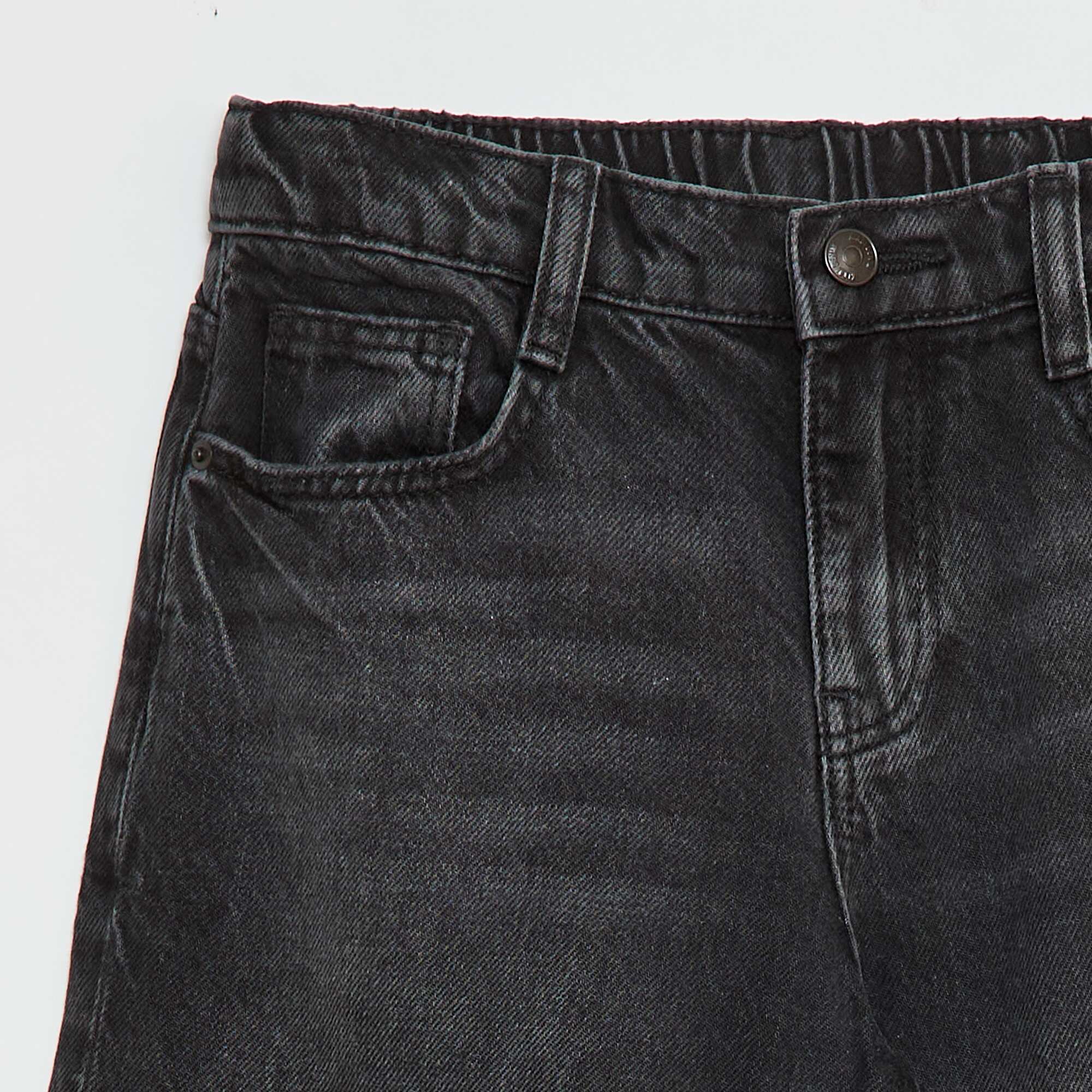Solid Baggy 5-Pocket Jeans BLACK - Image 3