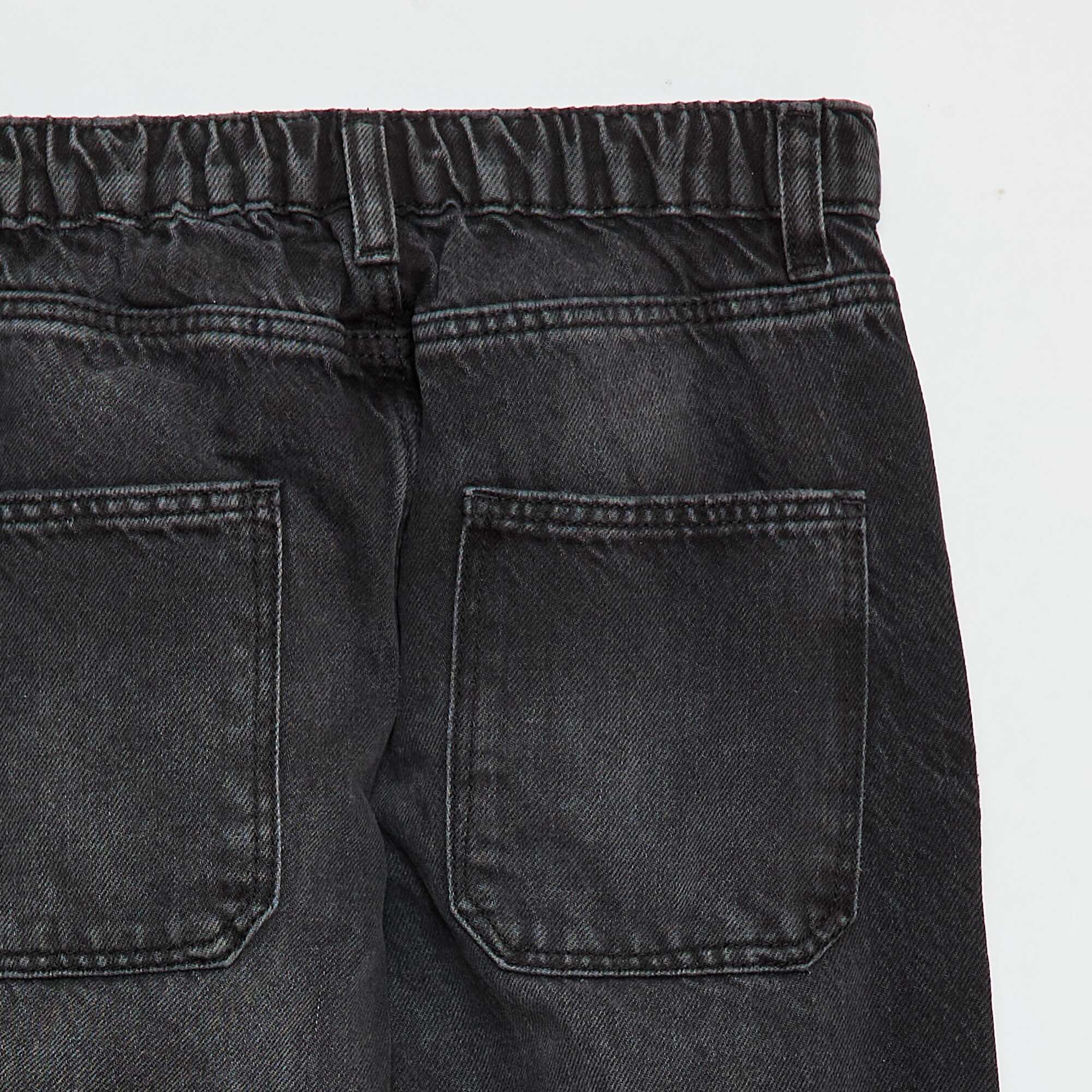 Solid Baggy 5-Pocket Jeans BLACK - Image 4