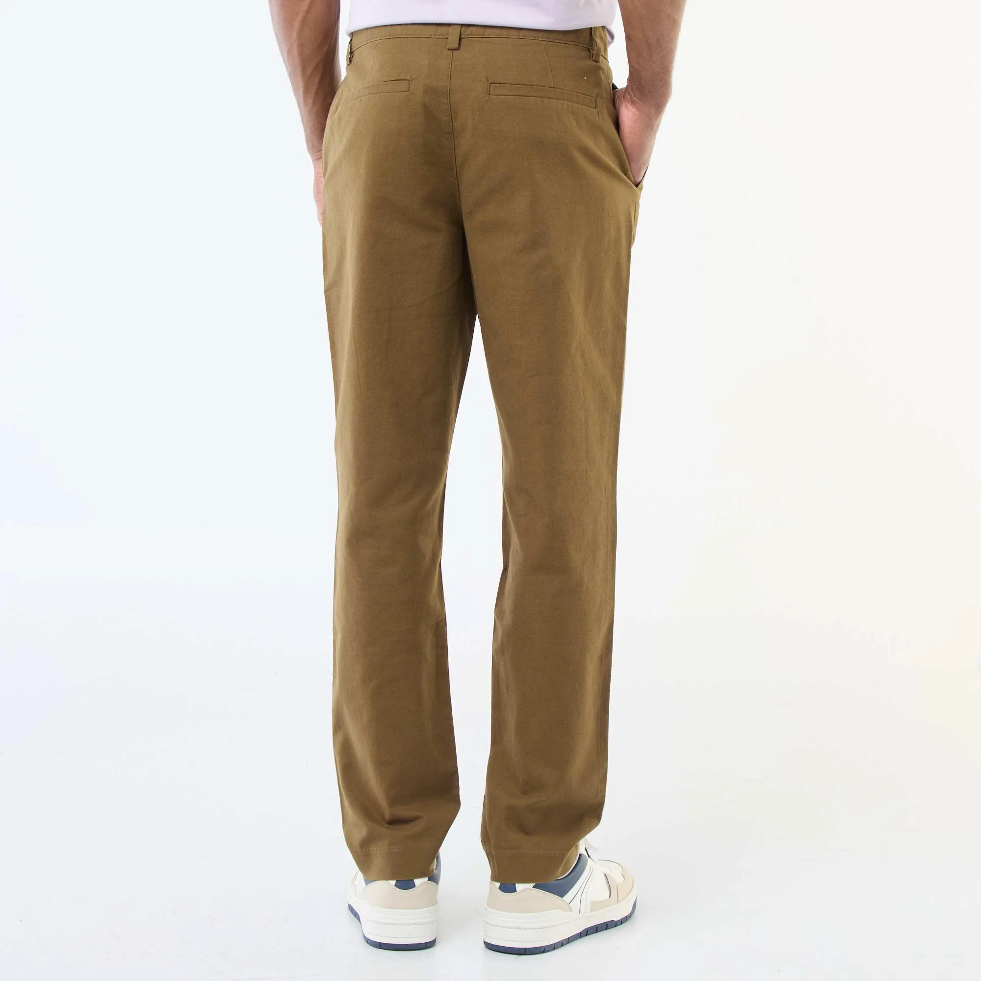 Solid Chino Pants - Regular Fit KHAKI - Image 3