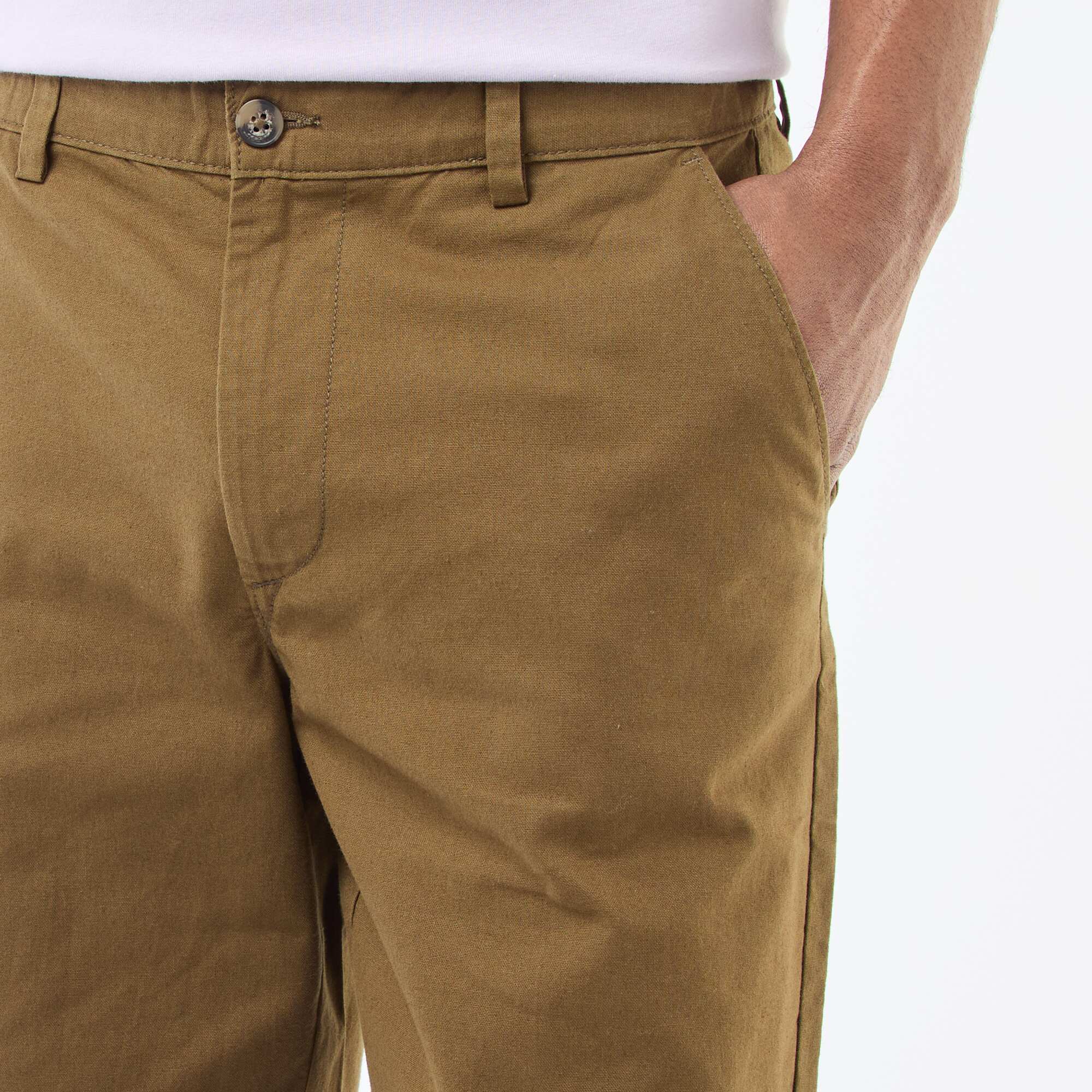 Solid Chino Pants - Regular Fit KHAKI - Image 4