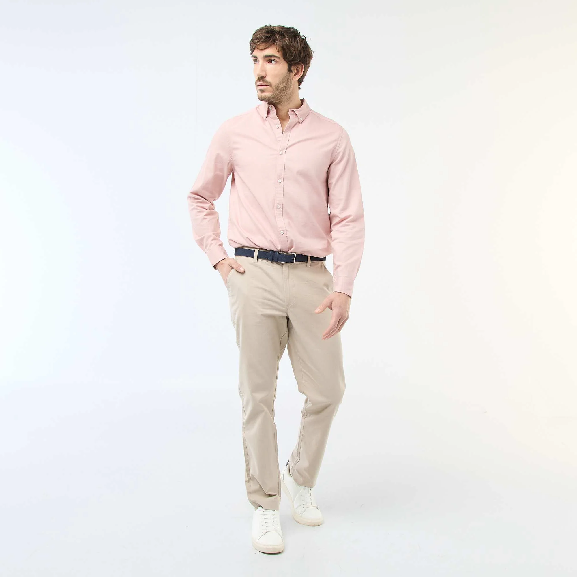 Solid Chino Pants - Regular Waist BEIGE