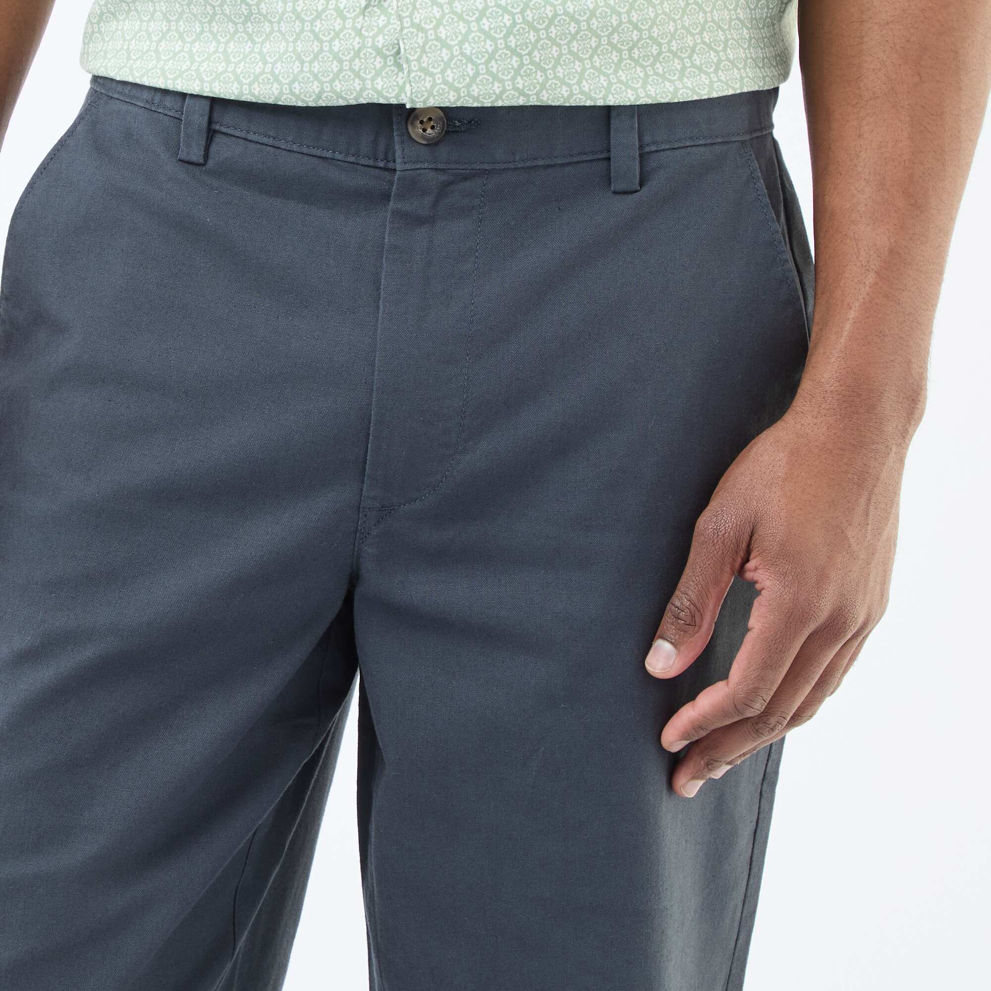 Solid Chino Pants - Regular Waist BLUE - Image 4