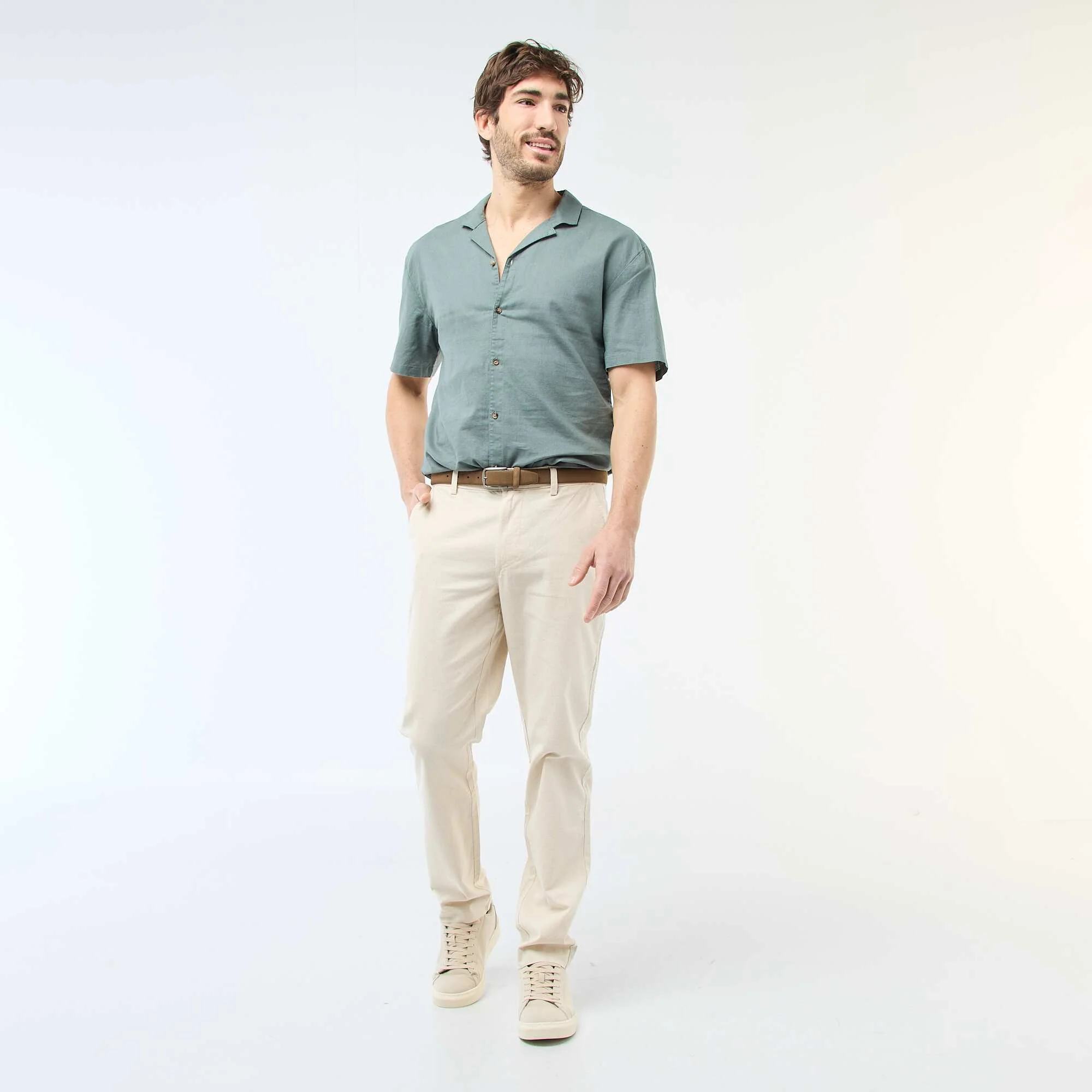 Solid Chino Pants - Standard Waist WHITE