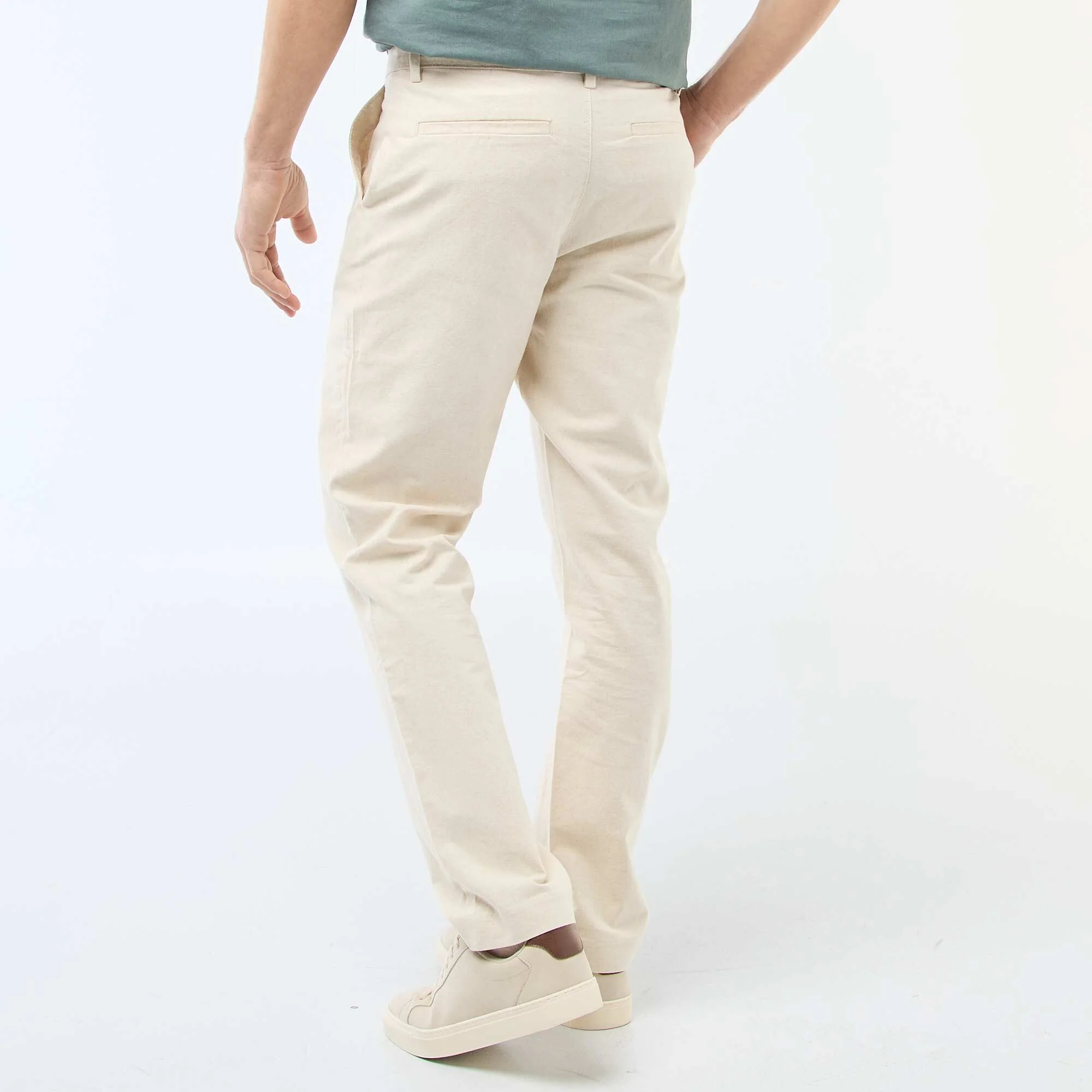 Solid Chino Pants - Standard Waist WHITE - Image 3