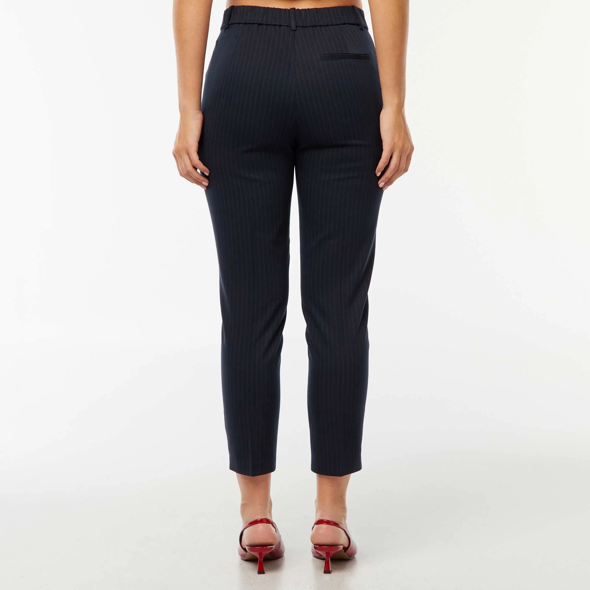 Solid Cigarette Trousers with 2 Pockets BLUE - Image 3