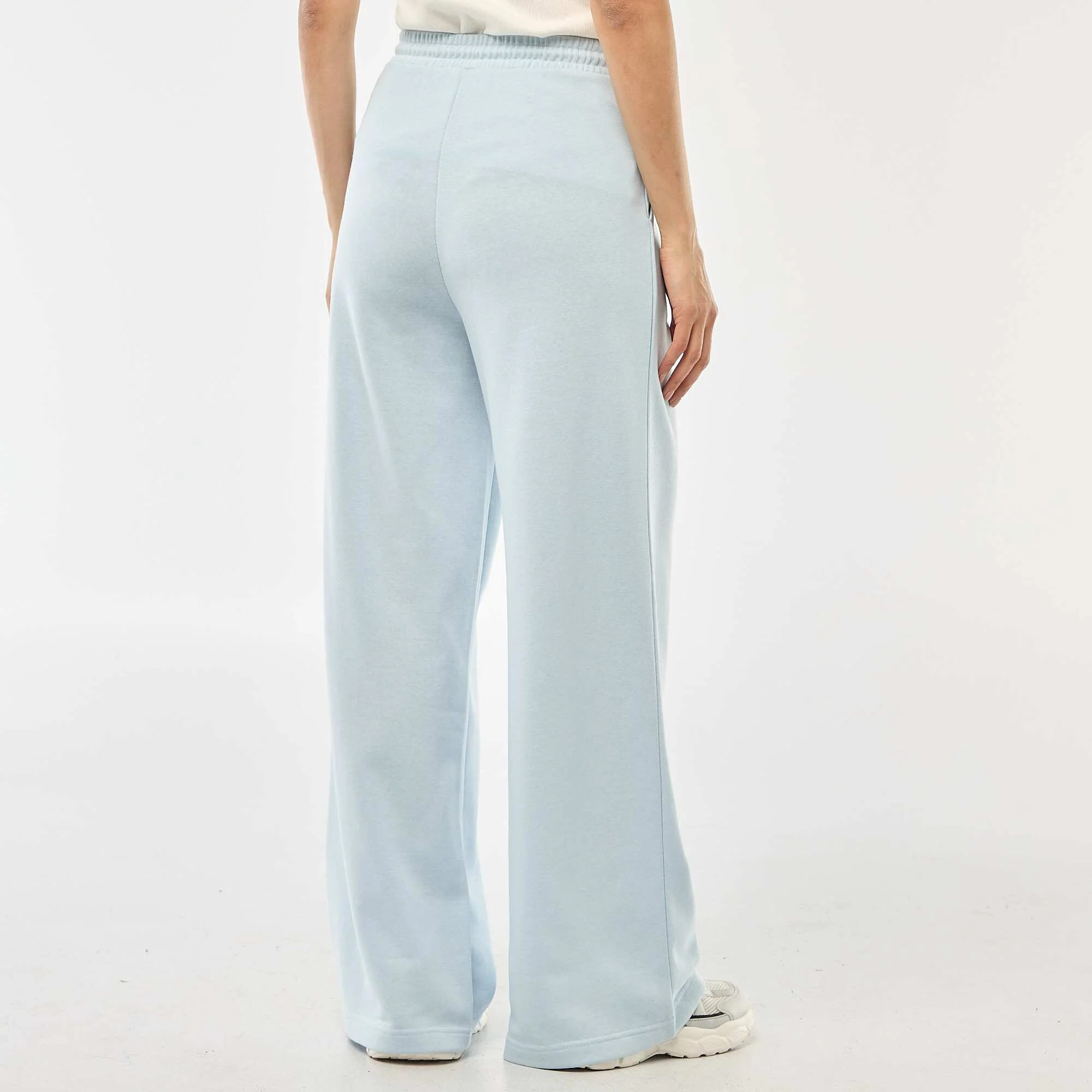 Solid Color Cotton Joggers BLUE - Image 3