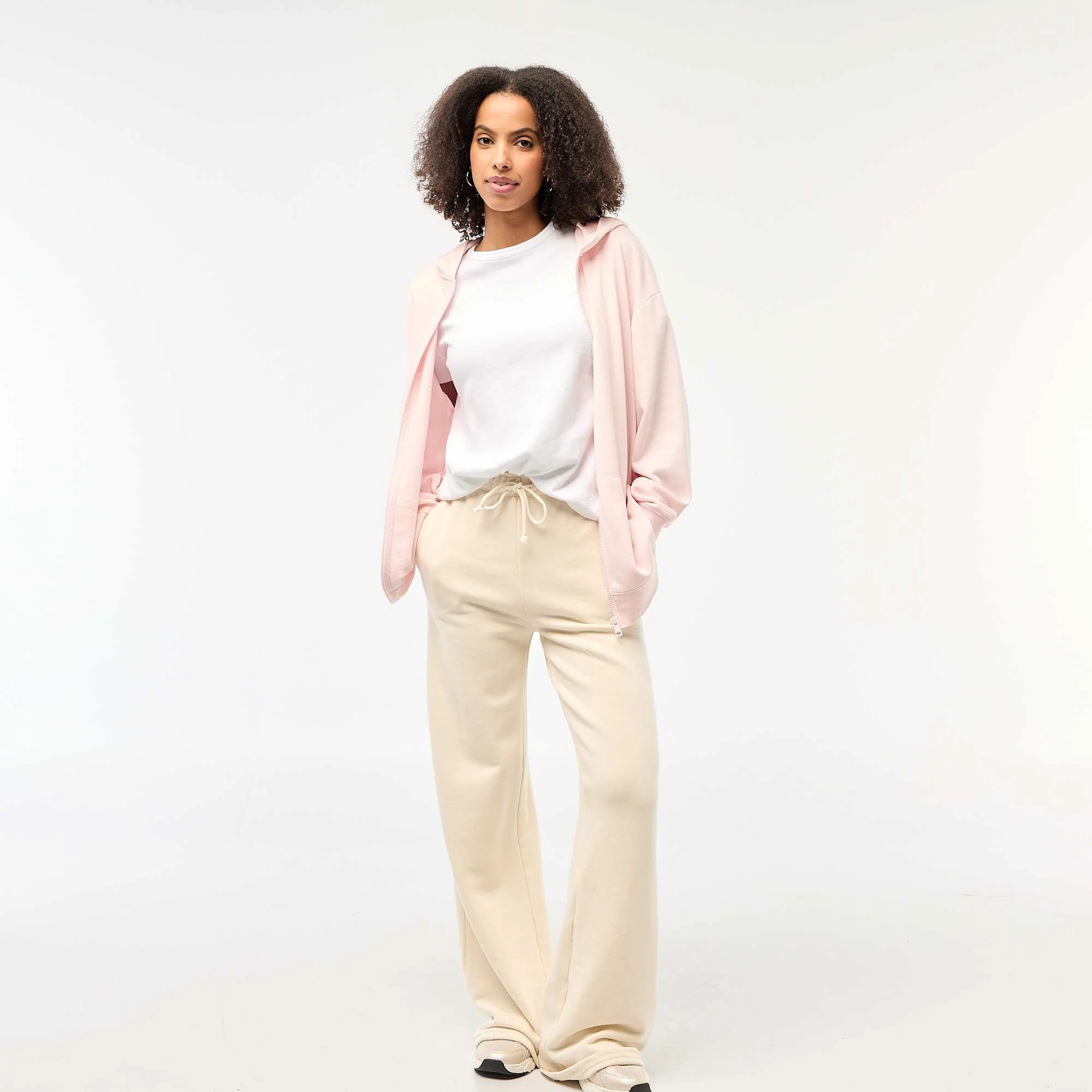 Solid Color Hooded Cardigan PINK - Image 2