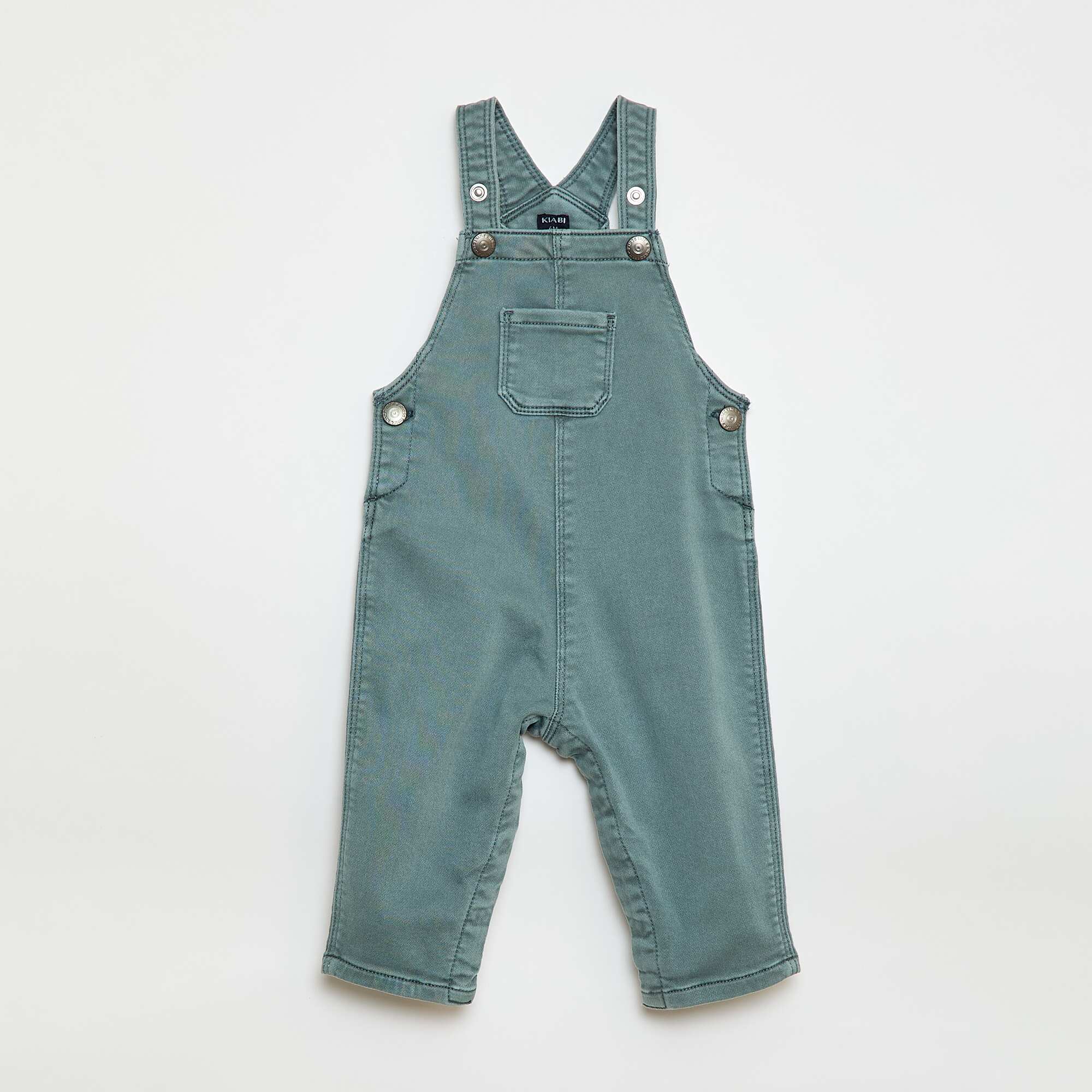 Solid Color Overalls with Adjustable Straps BLUE