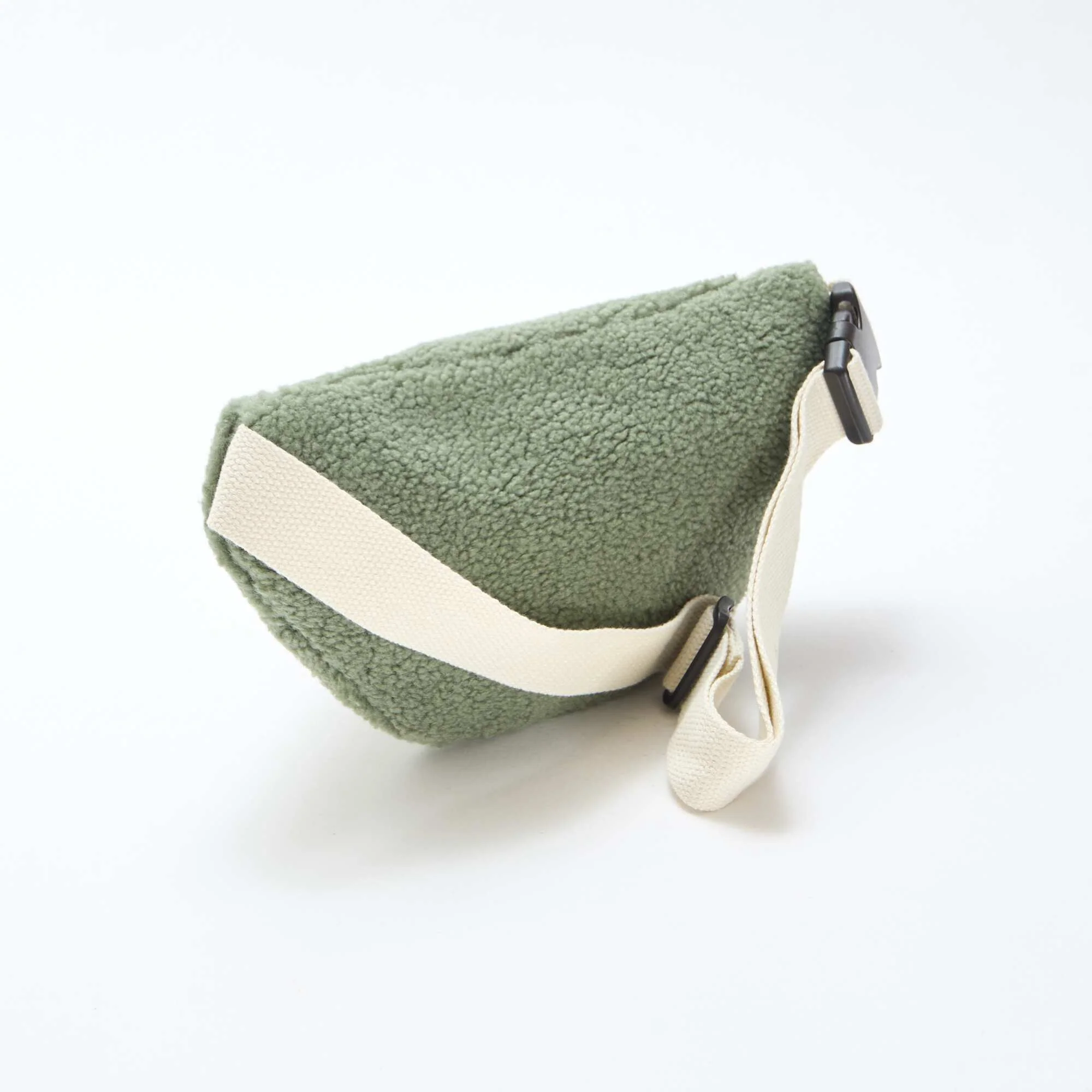 Solid-Color Sherpa Bum Bag 27x15 cm GREEN - Image 2