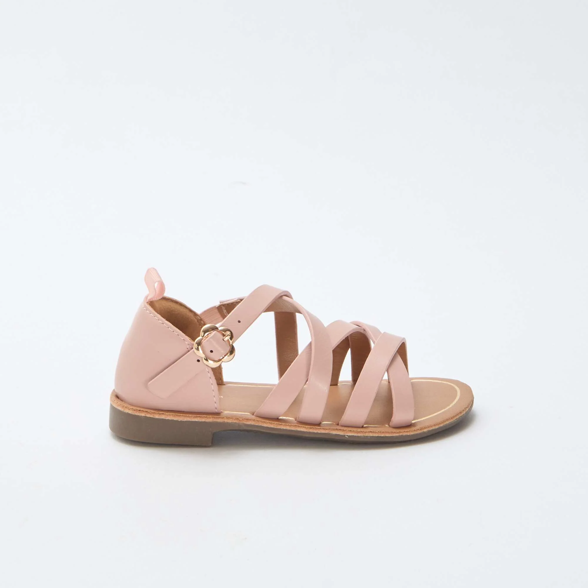 Solid Color Strappy Sandals PINK - Image 2