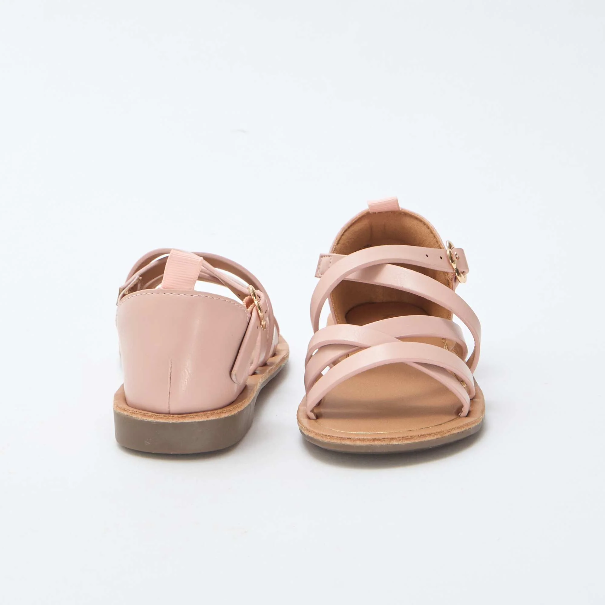 Solid Color Strappy Sandals PINK - Image 3