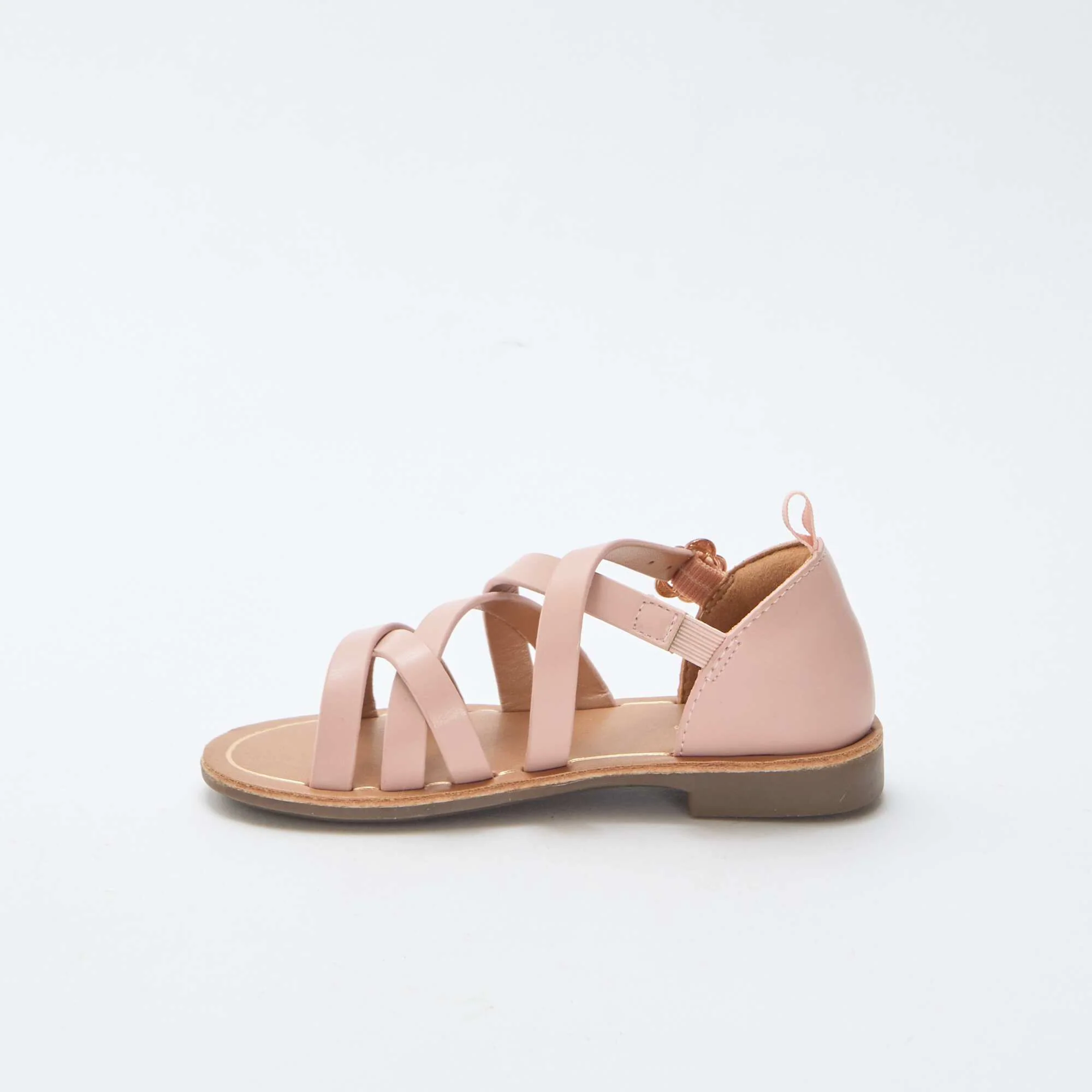 Solid Color Strappy Sandals PINK - Image 4