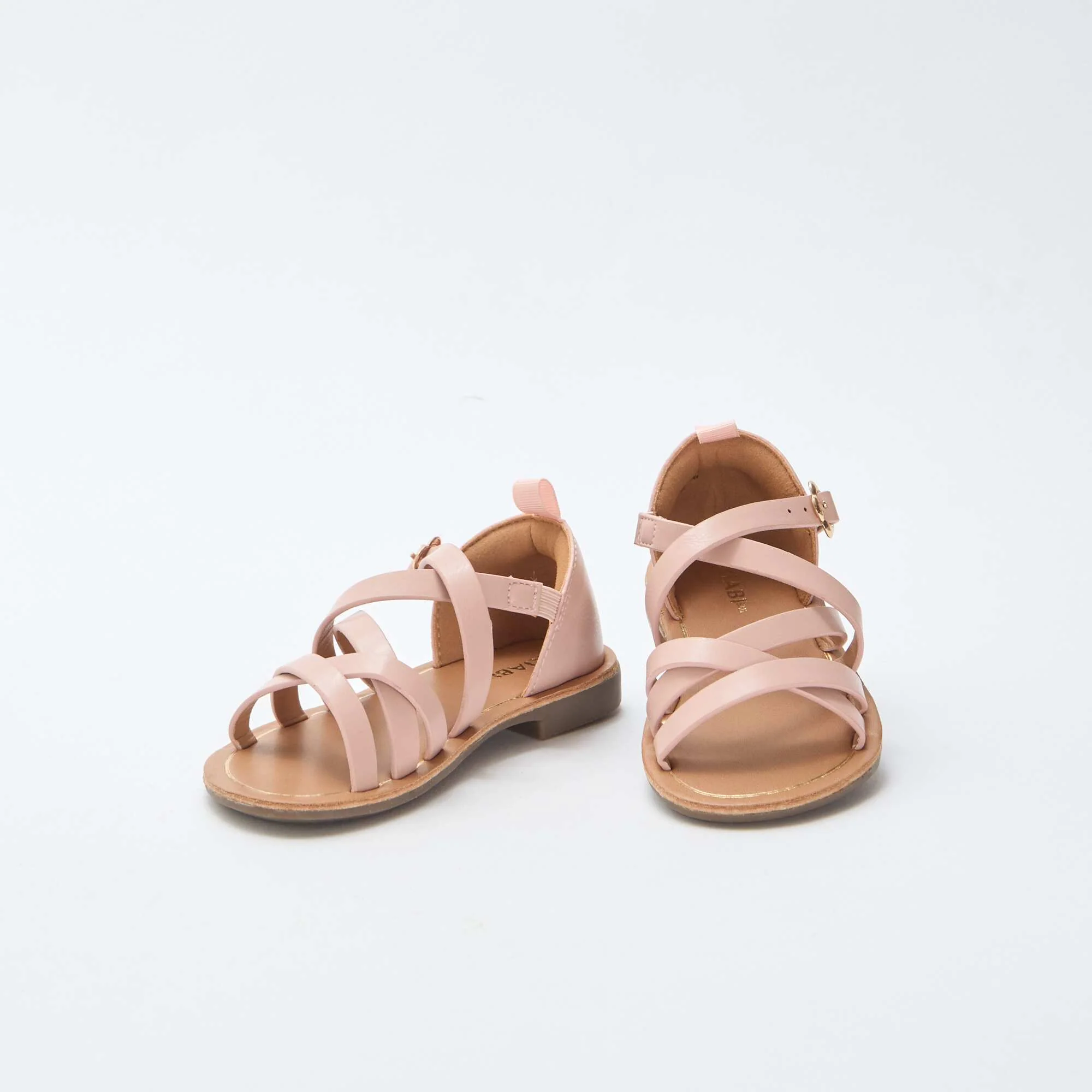 Solid Color Strappy Sandals PINK - Image 5
