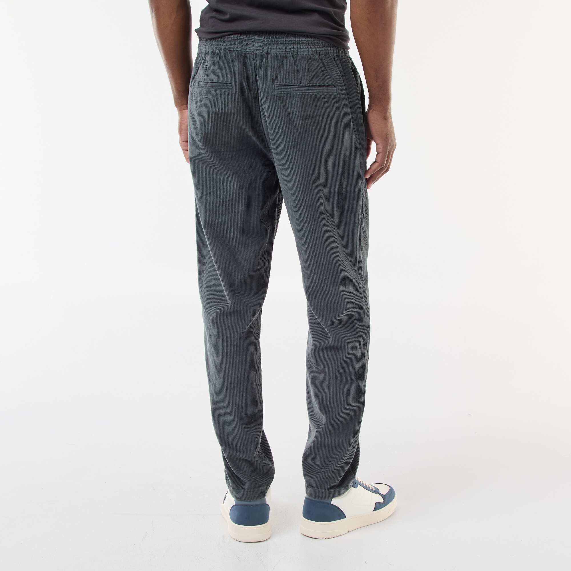 Solid Corduroy Joggers KHAKI - Image 3