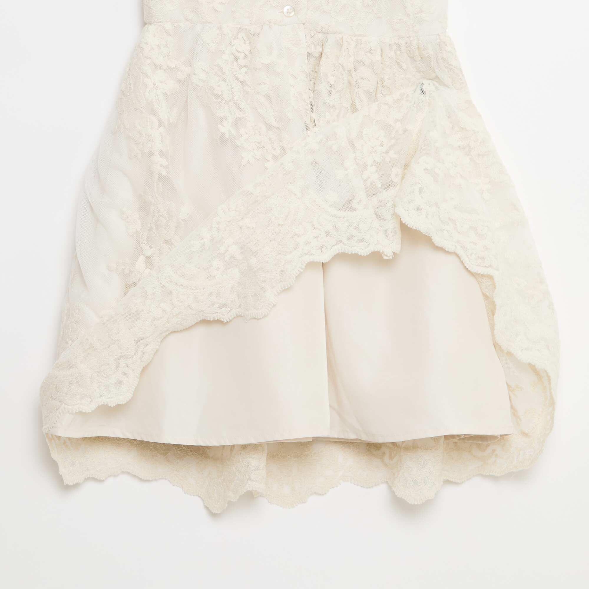 Solid English Embroidery Tulle Dress WHITE - Image 5