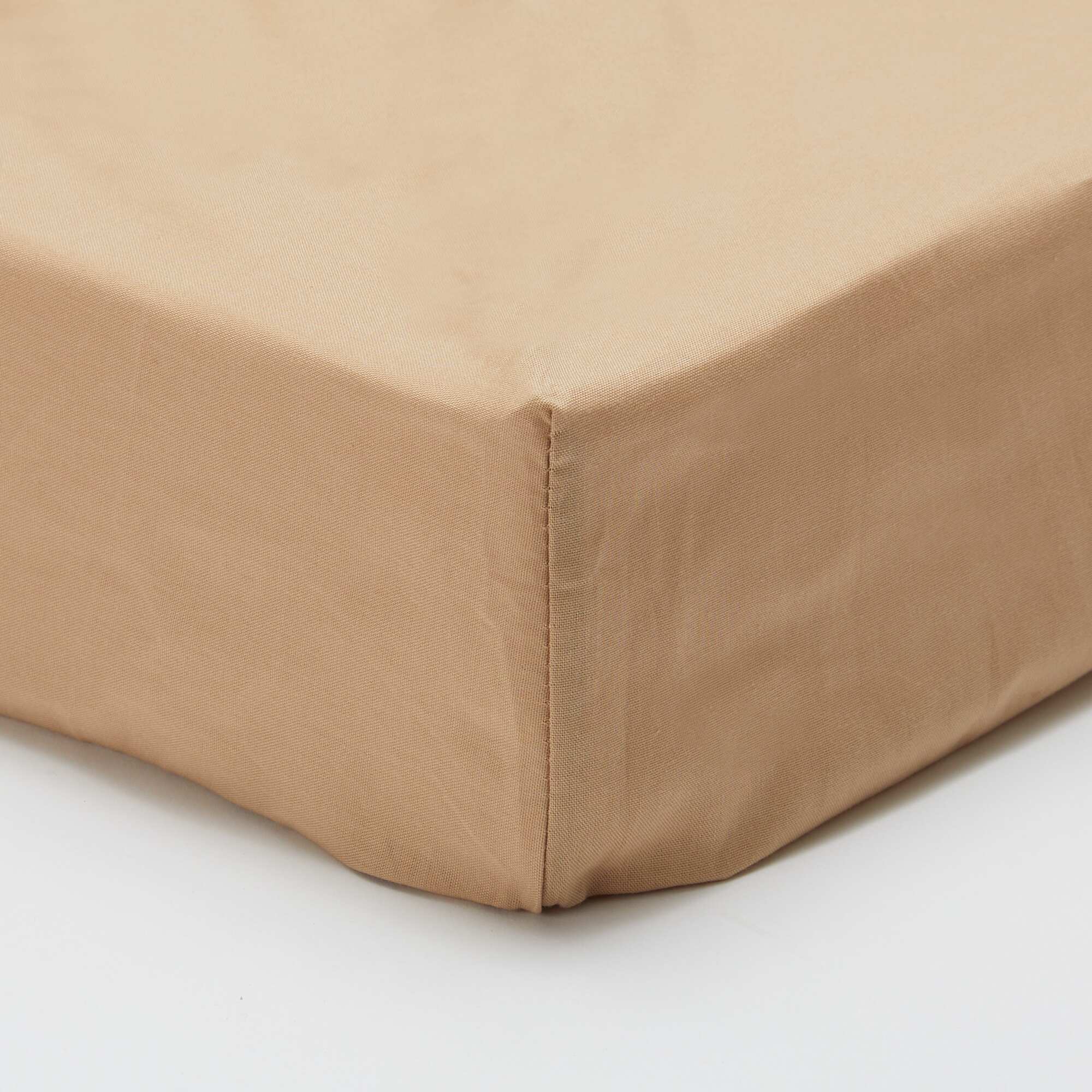 Solid Fitted Sheet 140 x 200 cm BEIGE - Image 2