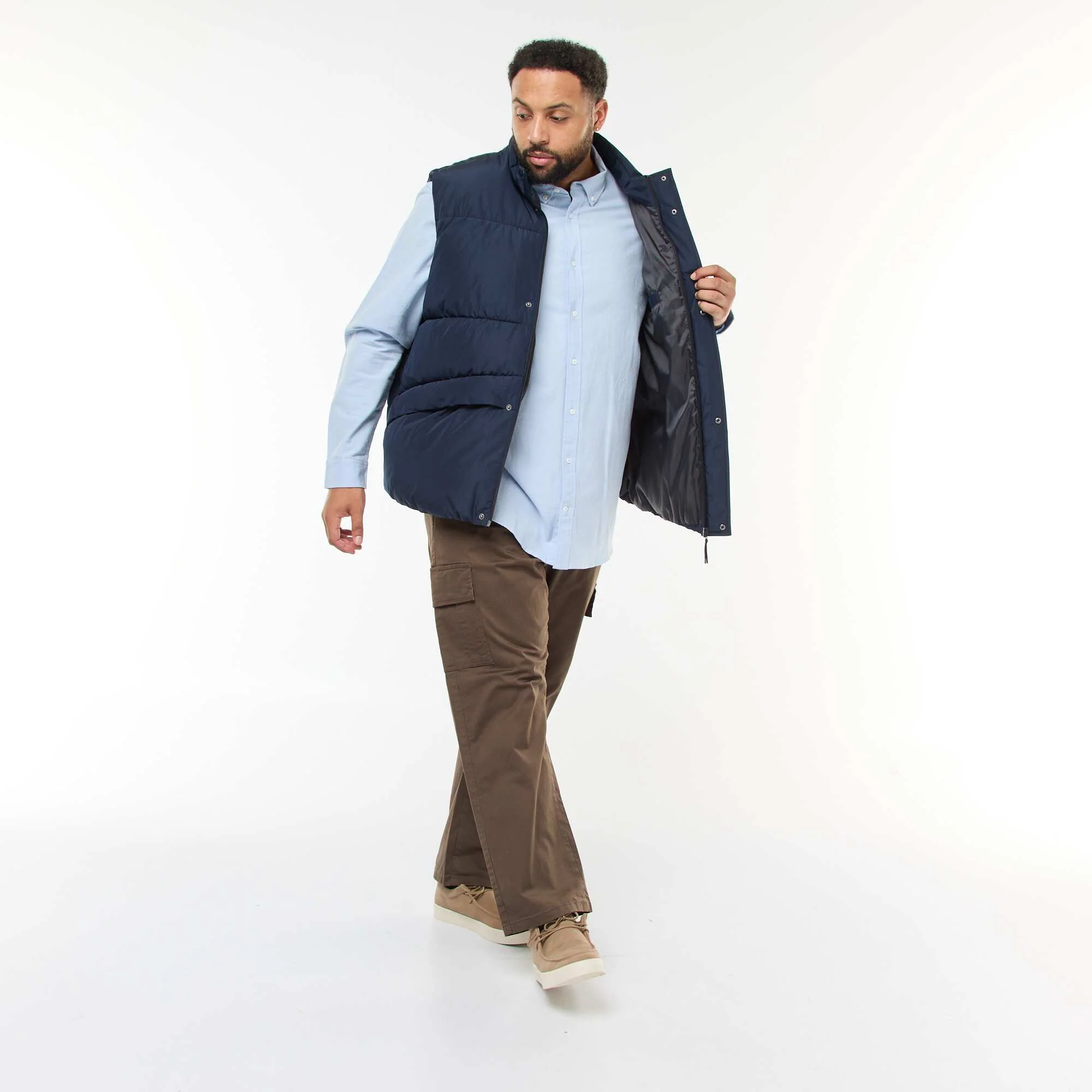 Solid Oxford Straight-Cut Shirt BLUE - Image 2