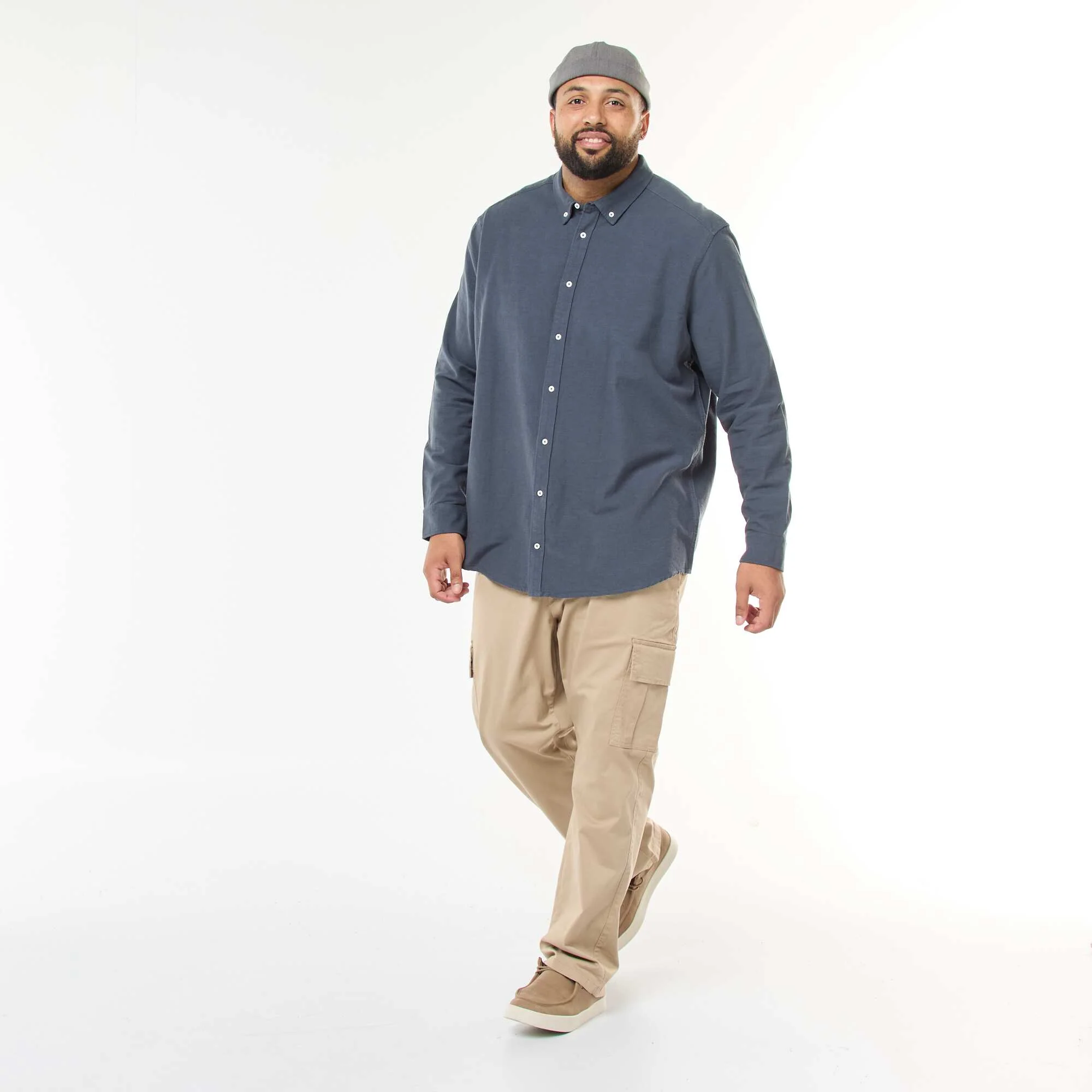 Solid Oxford Straight Fit Shirt BLUE - Image 2