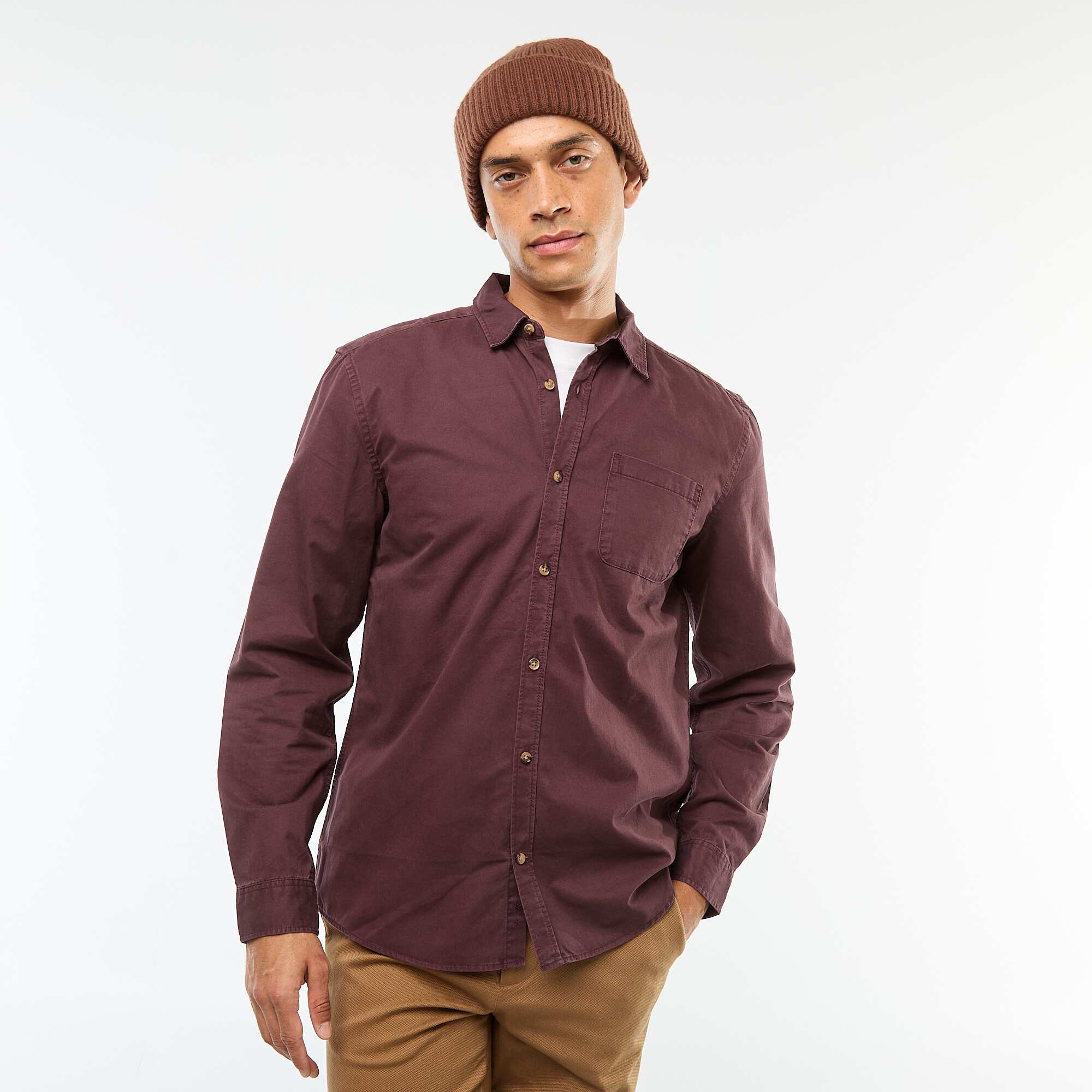 Solid Regular Fit Shirt PURPLE - Image 3