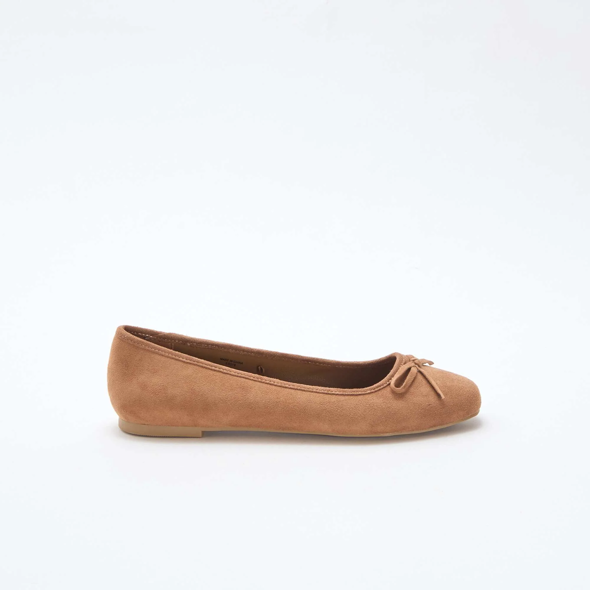 Solid Suedette Ballerina Flats BROWN - Image 2