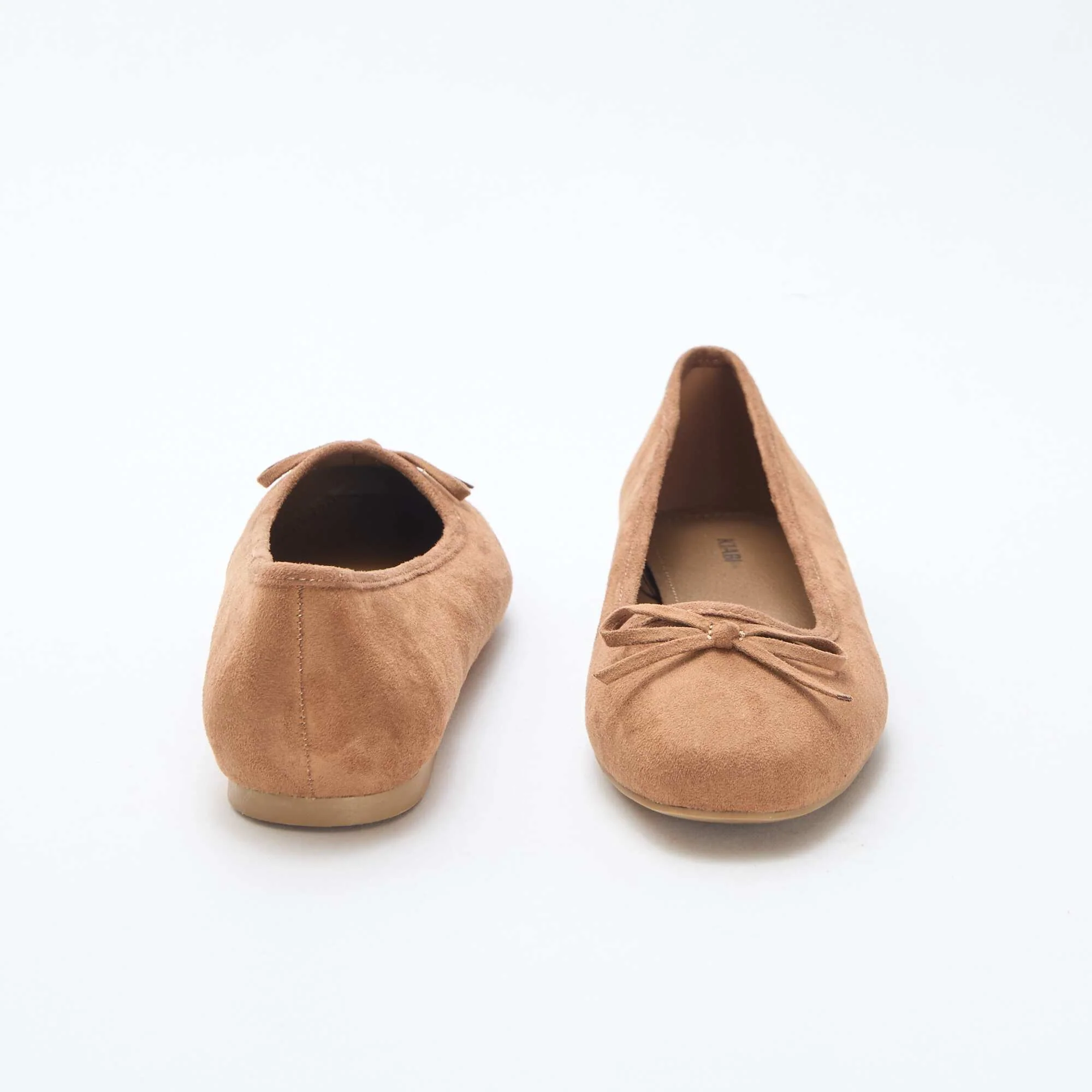 Solid Suedette Ballerina Flats BROWN - Image 3