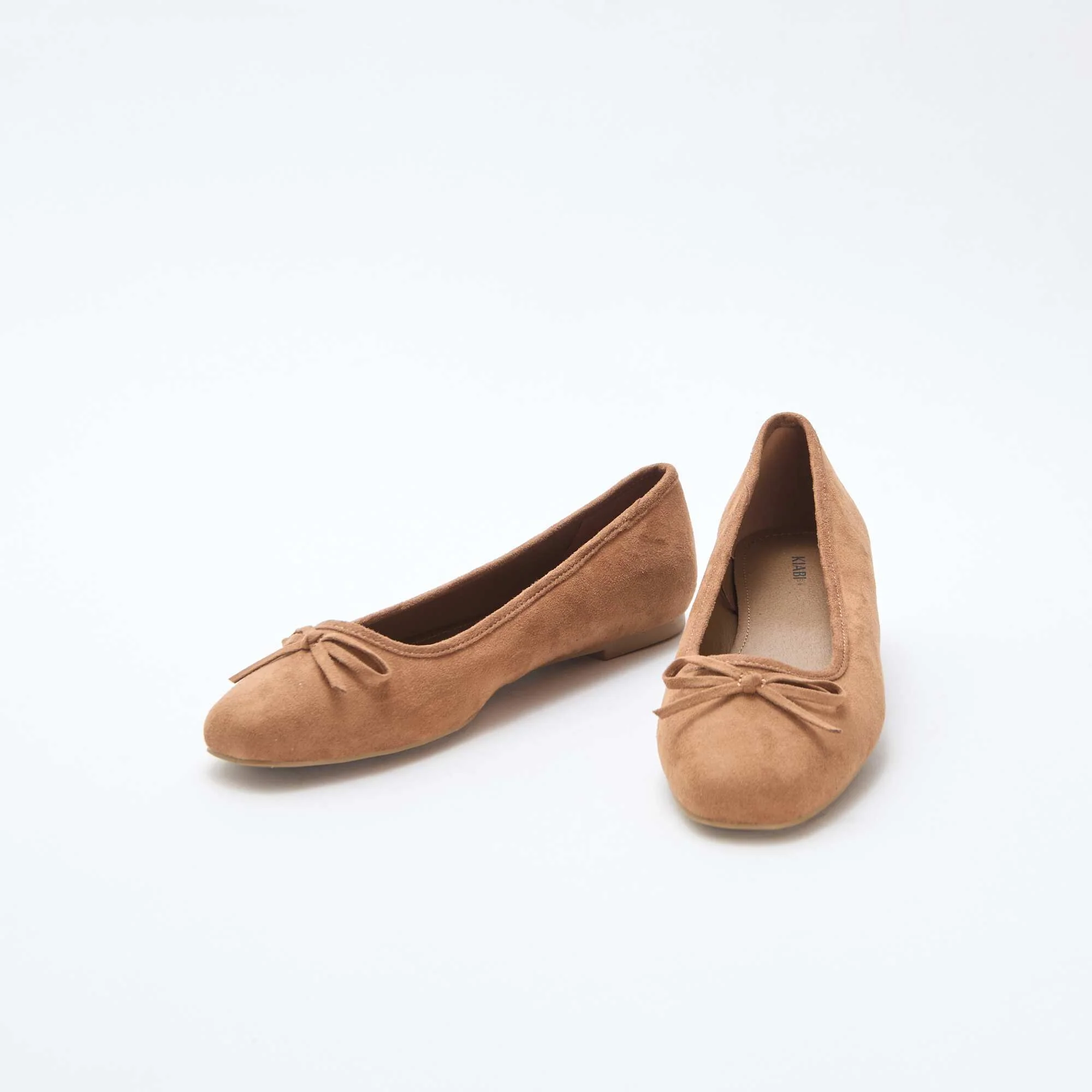 Solid Suedette Ballerina Flats BROWN - Image 5