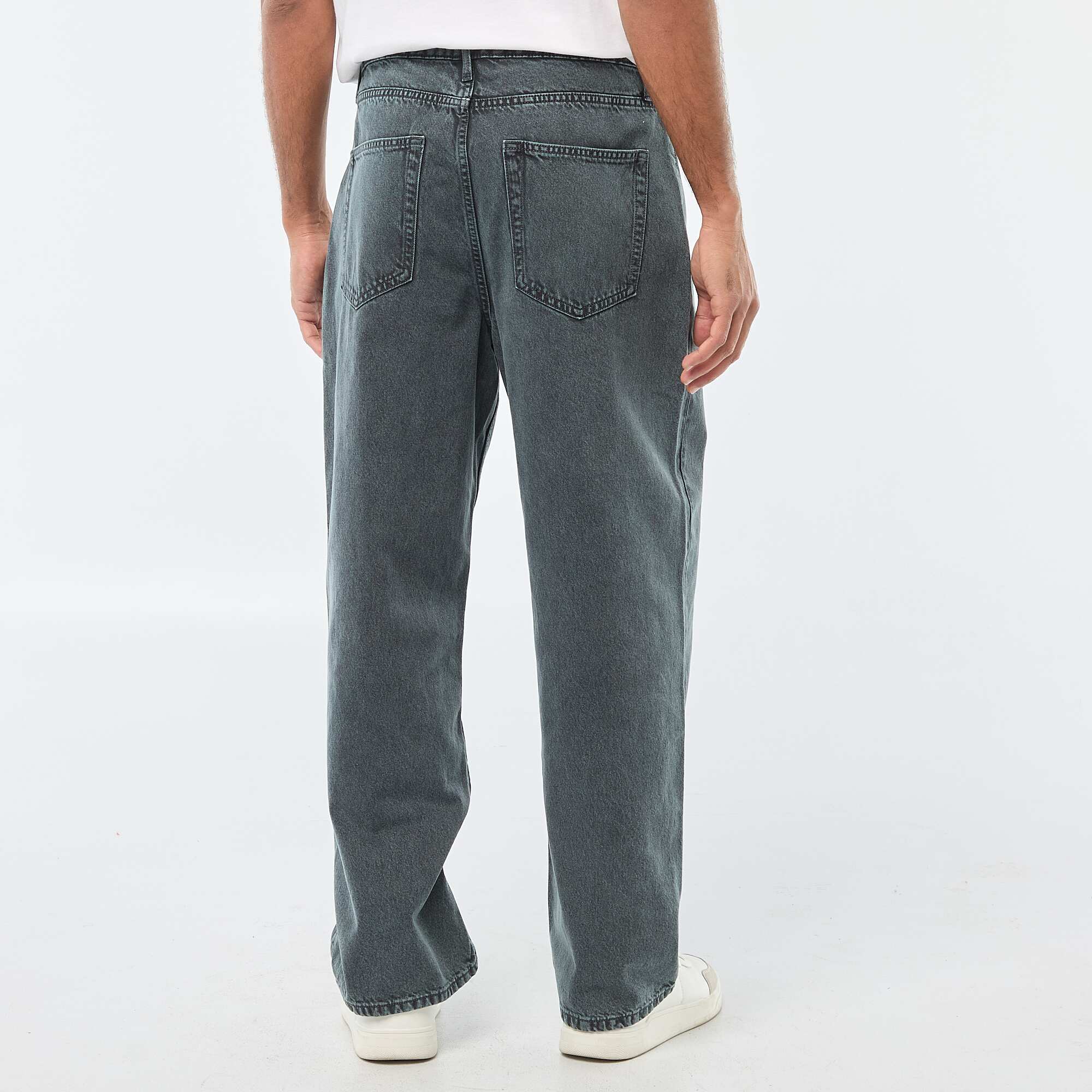 Solid Twill Baggy Pants BLUE - Image 3