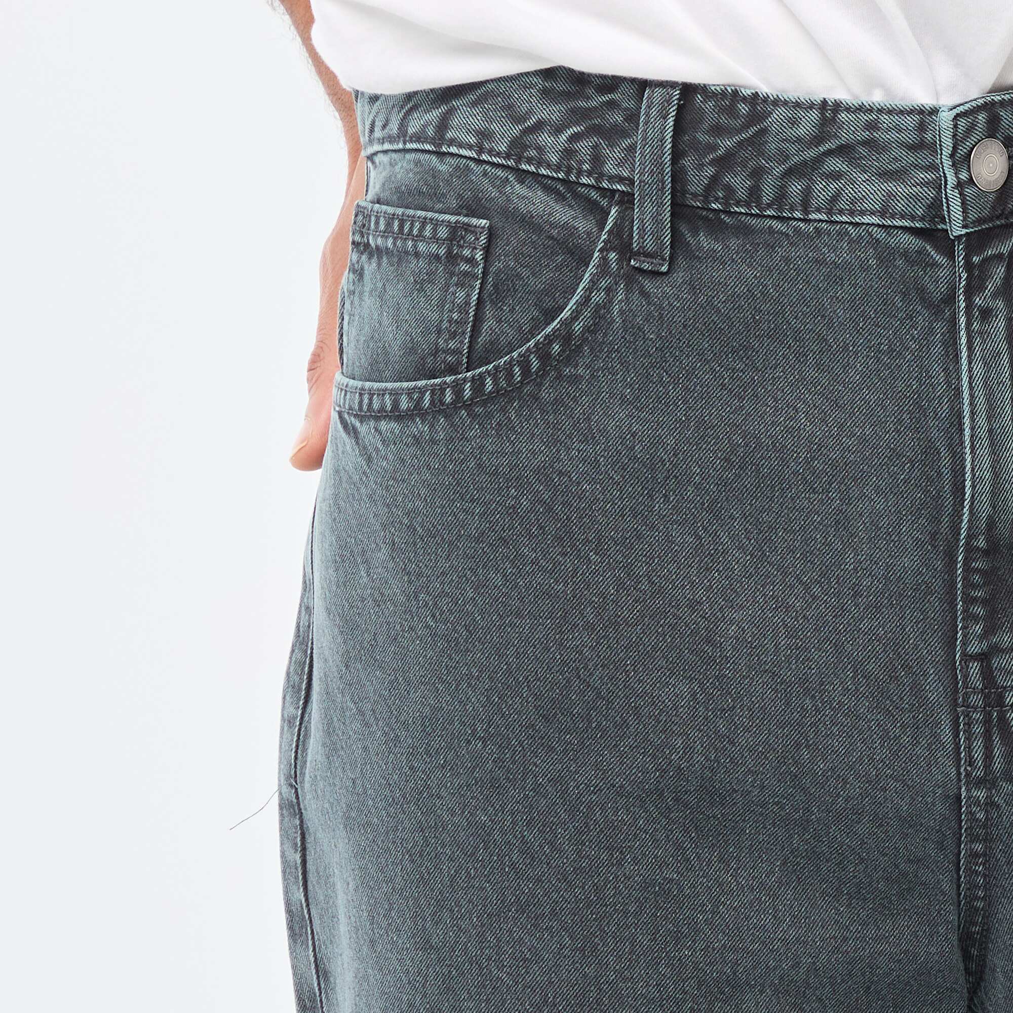 Solid Twill Baggy Pants BLUE - Image 5